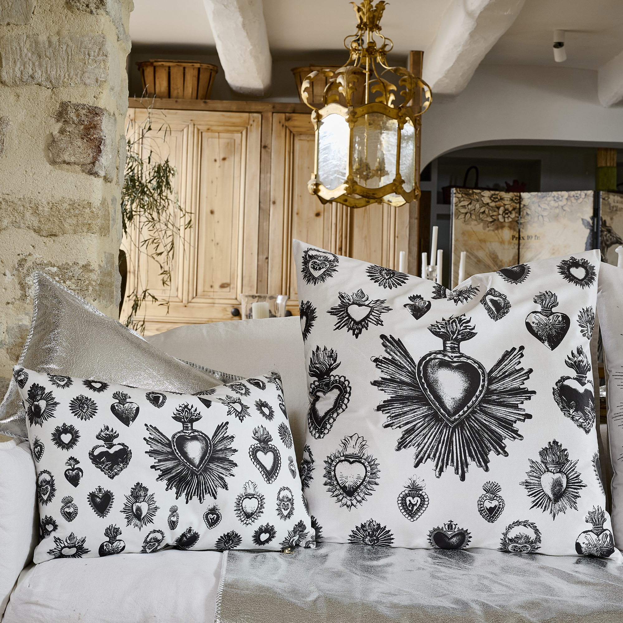 Coussin velours Corazon de Los Angeles