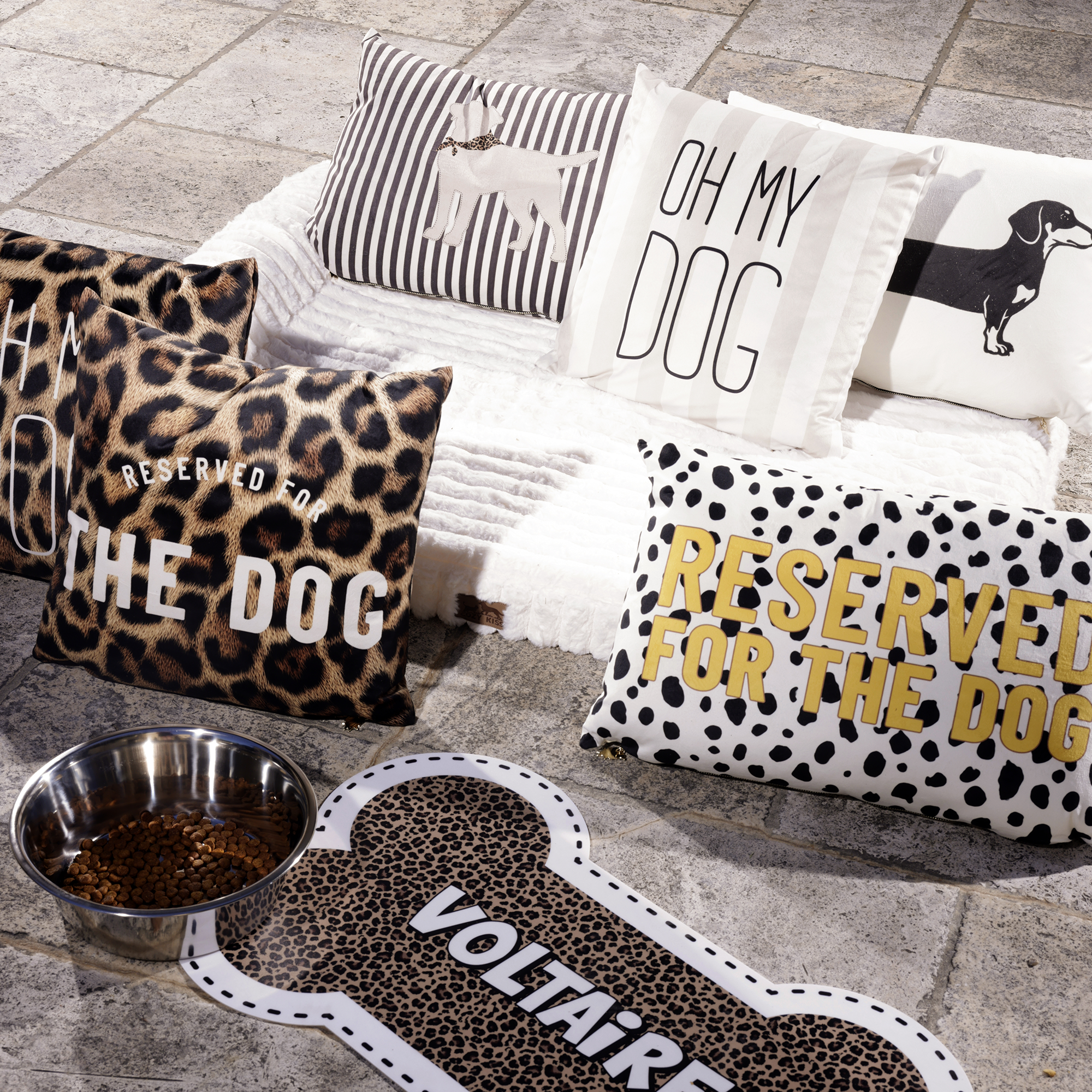 Coussin velours Leo Dog