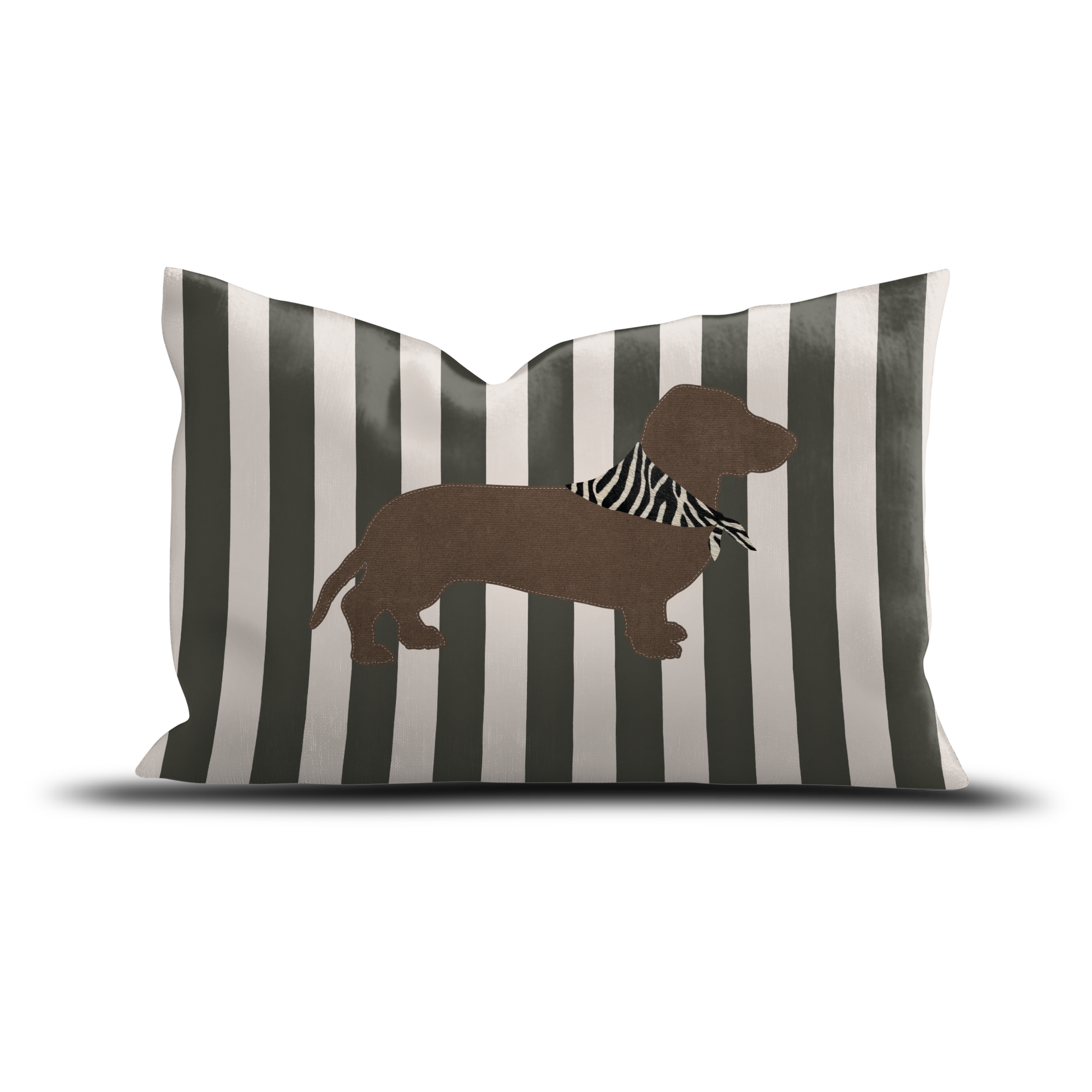 Coussin velours Stripes Teckel