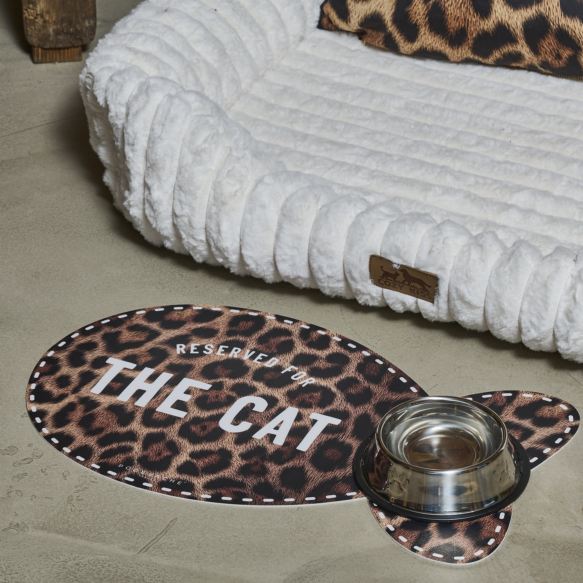 Tapis gamelle vinyle Leo Cat