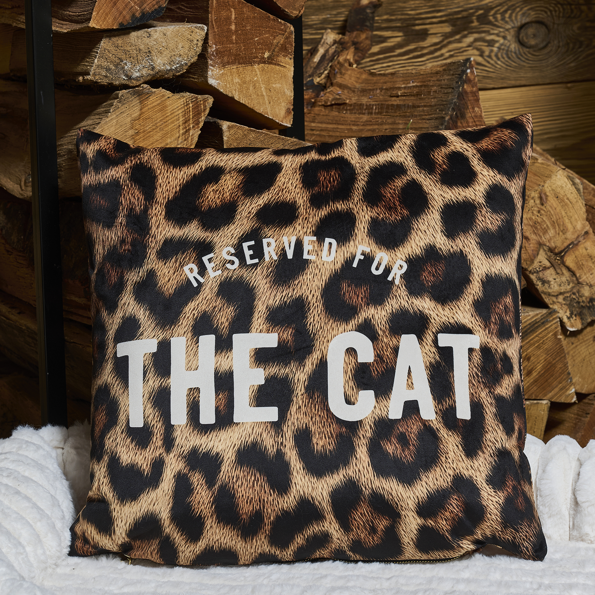 Coussin velours Leo Cat