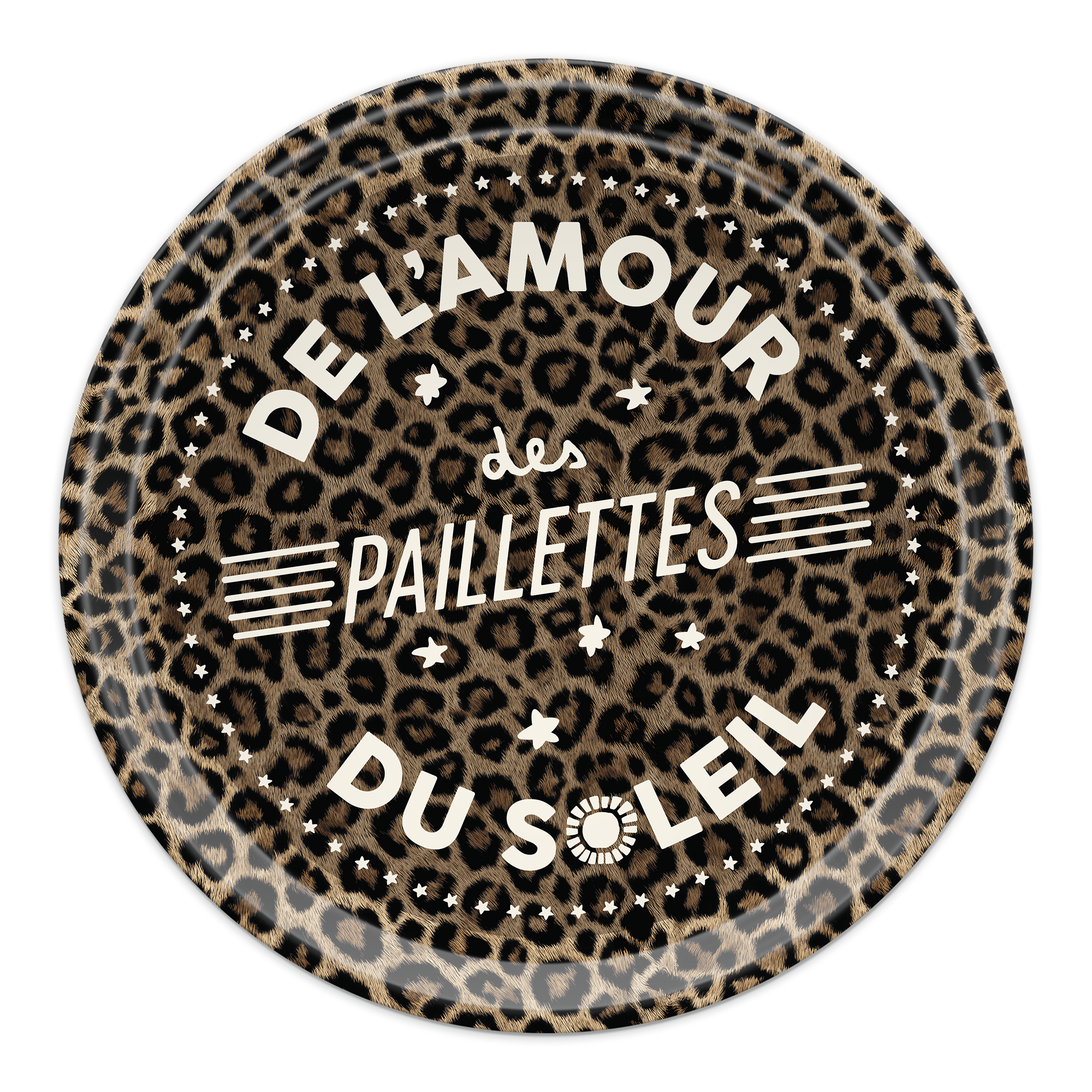 Plateau rond Paillettes Leo