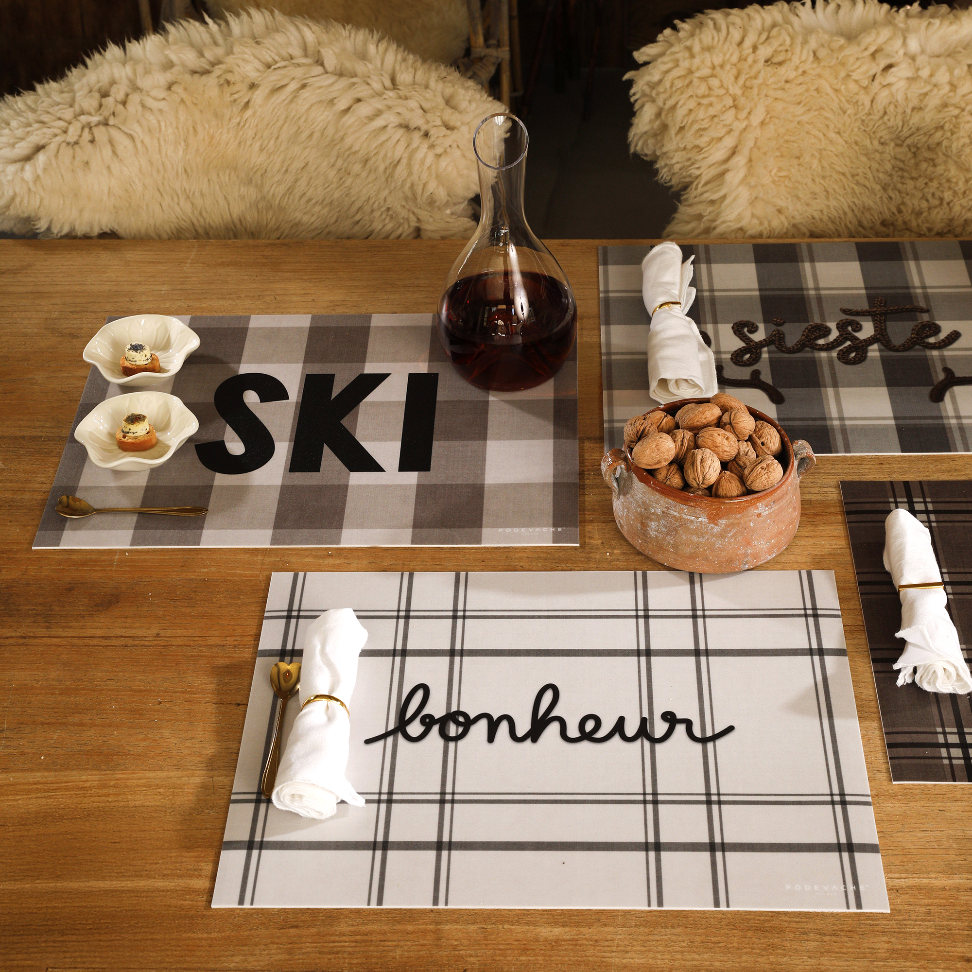Ski panel vinyl placemat