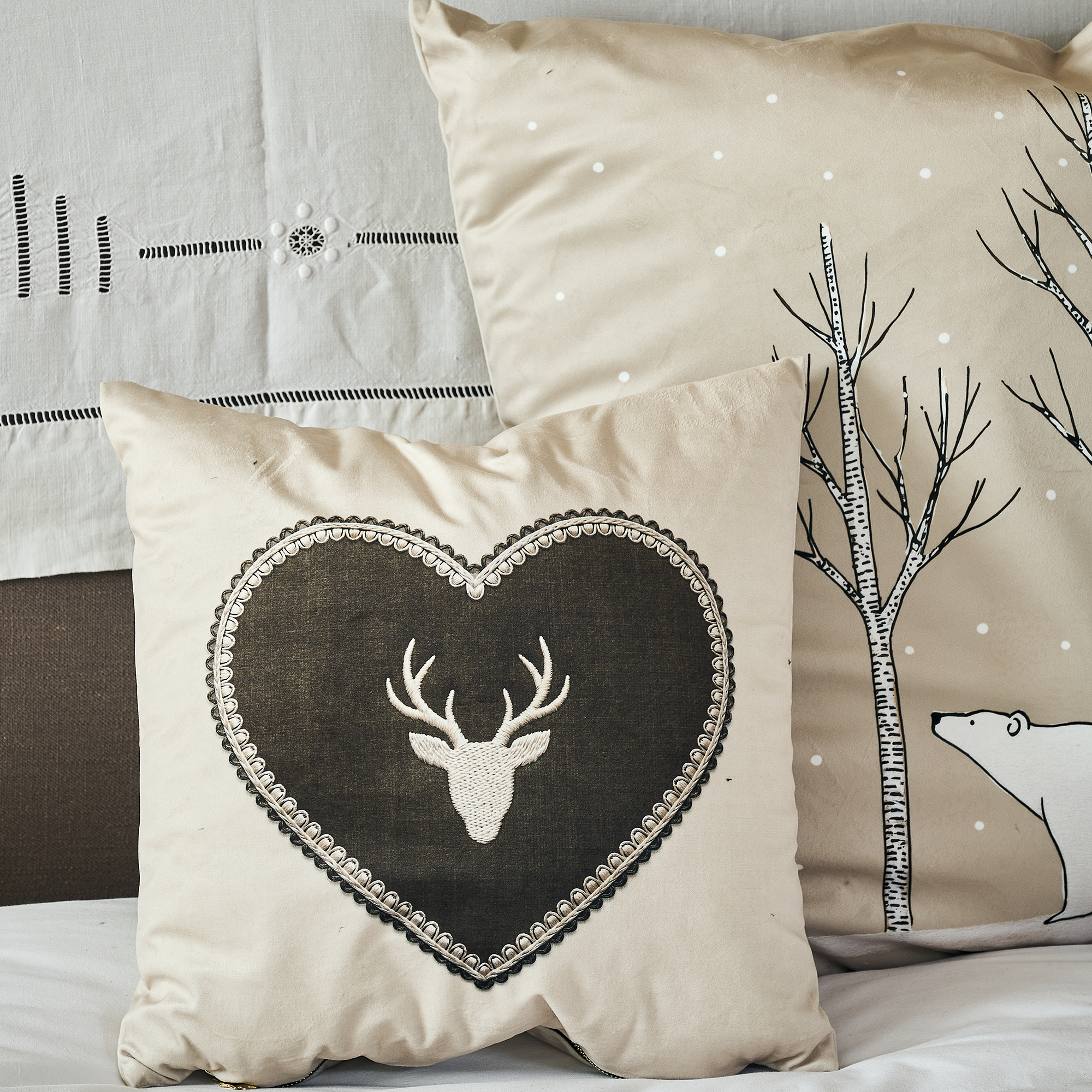 Coussin Velours Hinter Schwarze