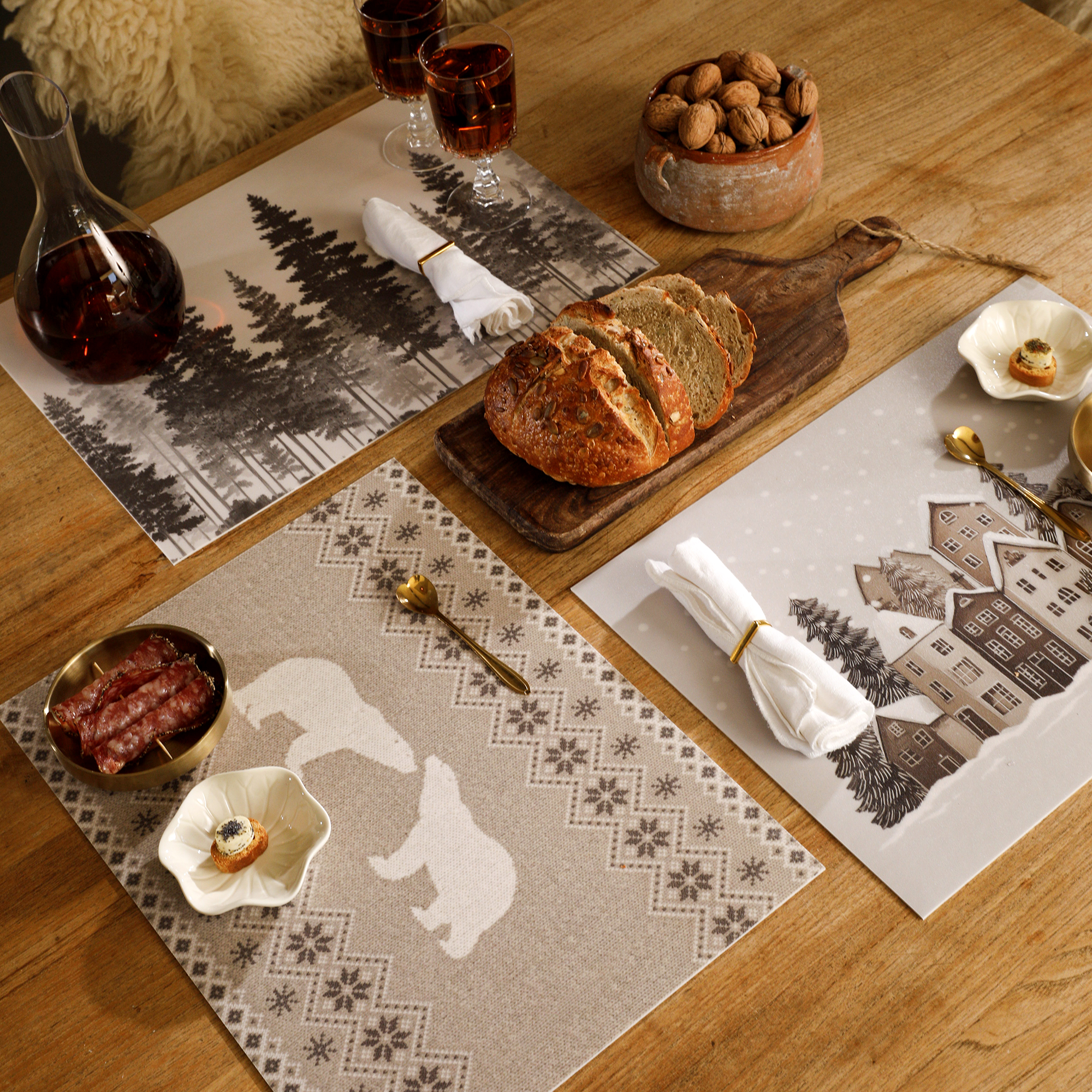 Ski panel vinyl placemat