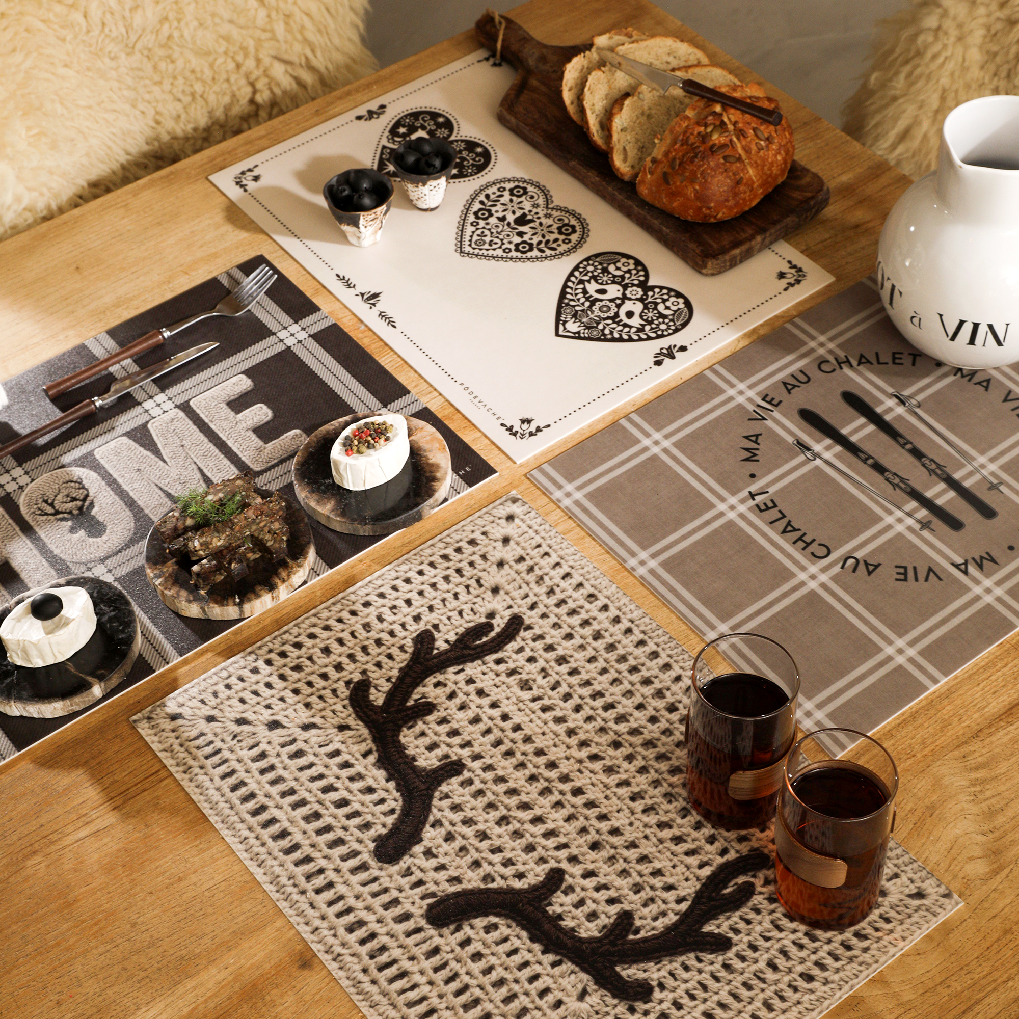 Ski panel vinyl placemat