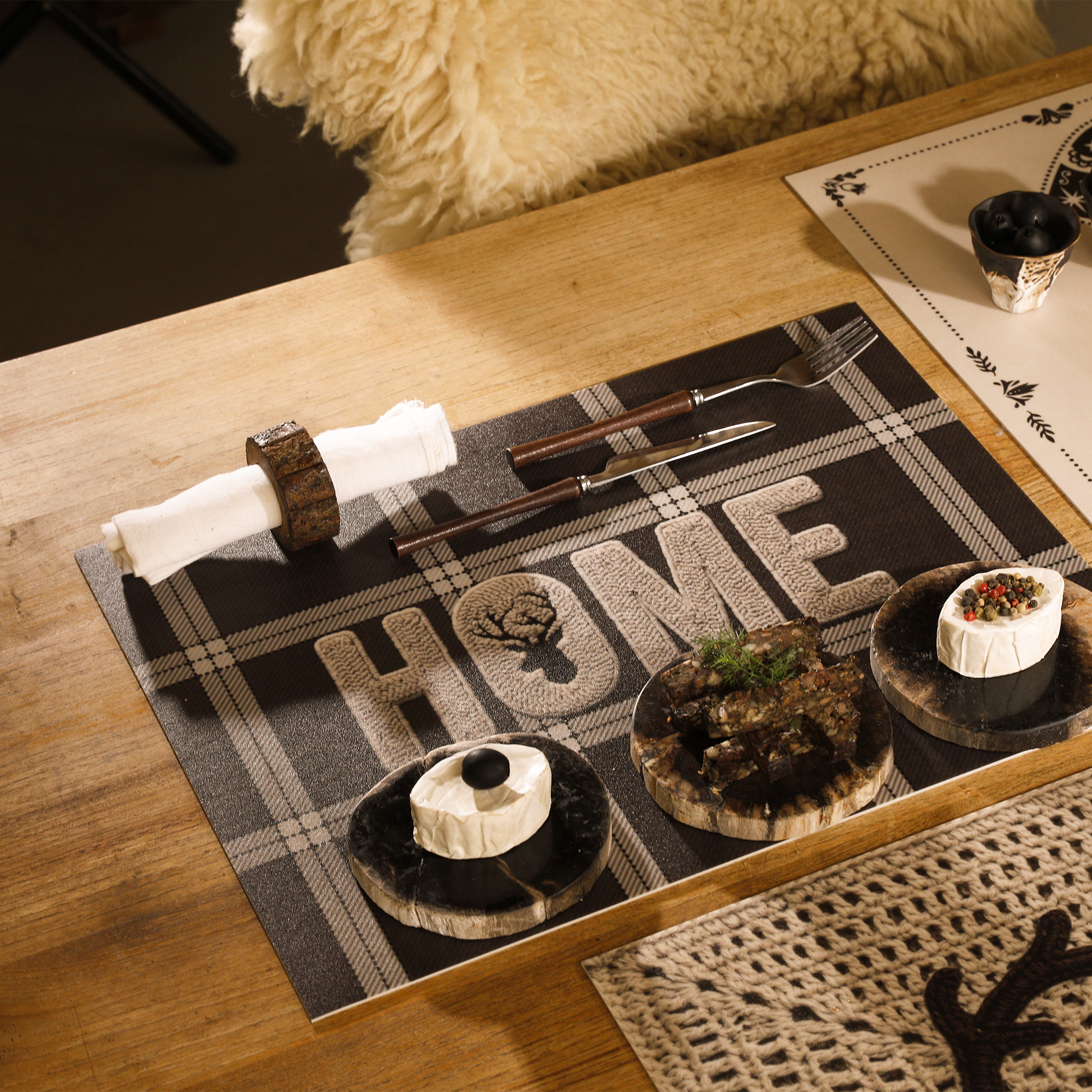 Ski panel vinyl placemat