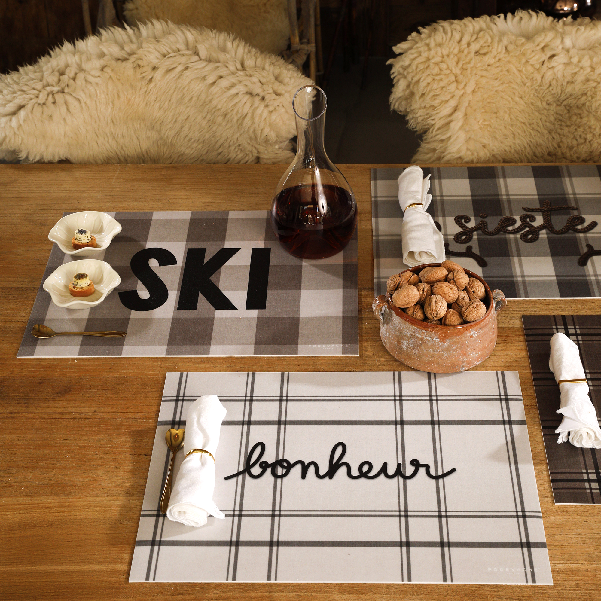 Ski panel vinyl placemat