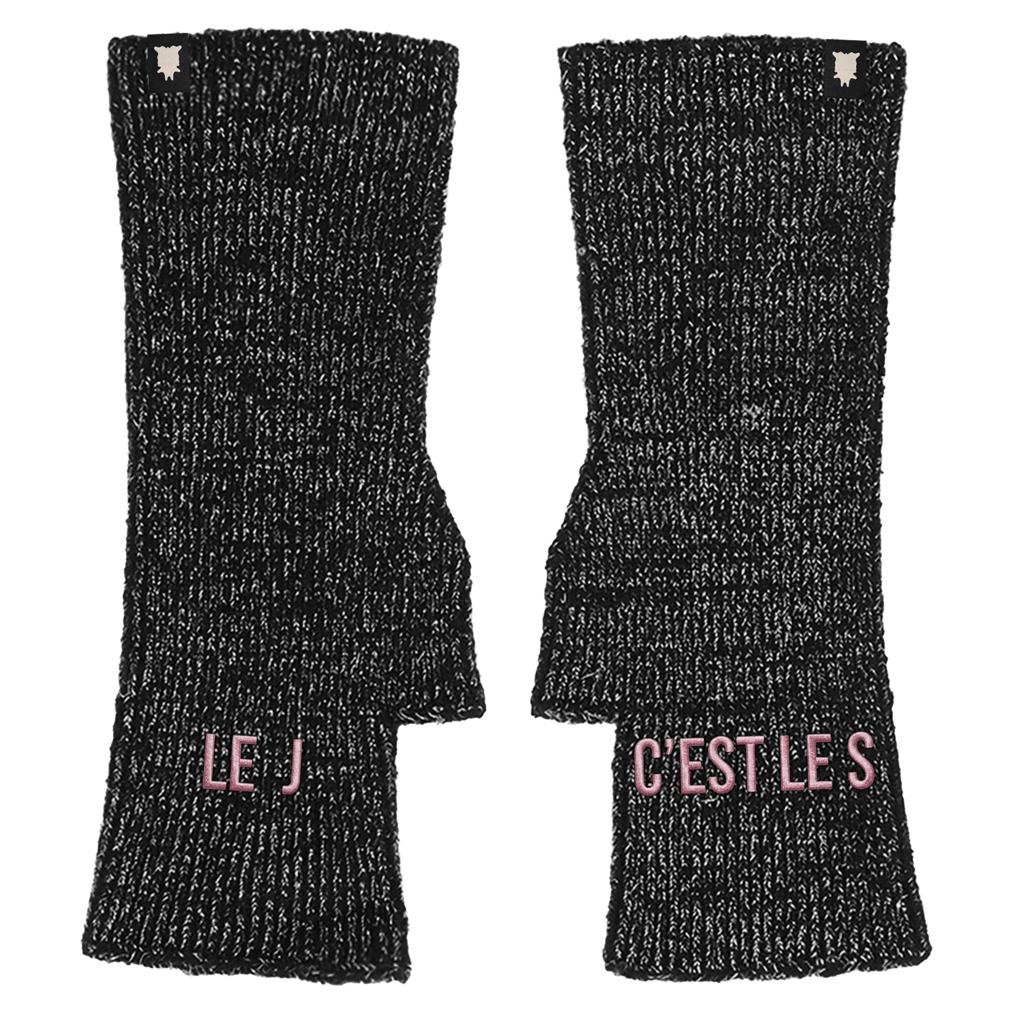 Mitaines paillettes à message Le J c'est le S