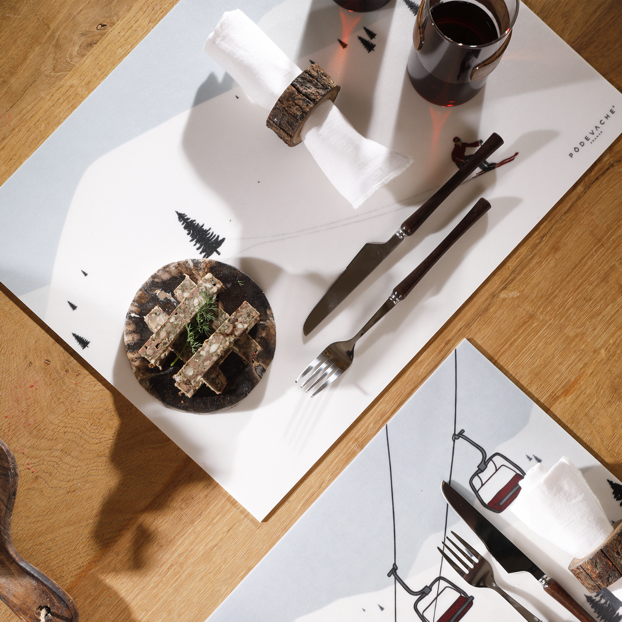 Ski panel vinyl placemat