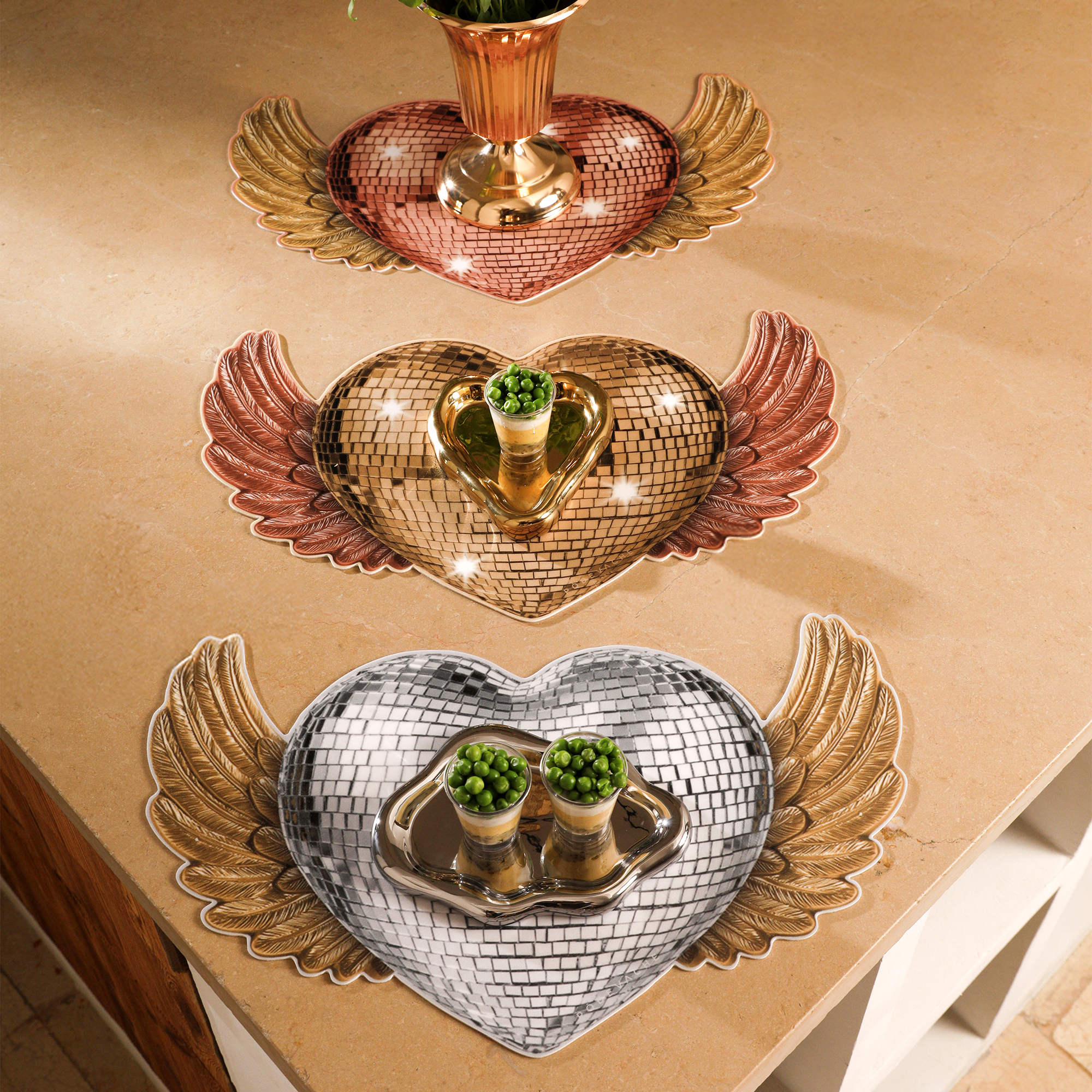 Set De Table Vinyle Disco Heart Wings