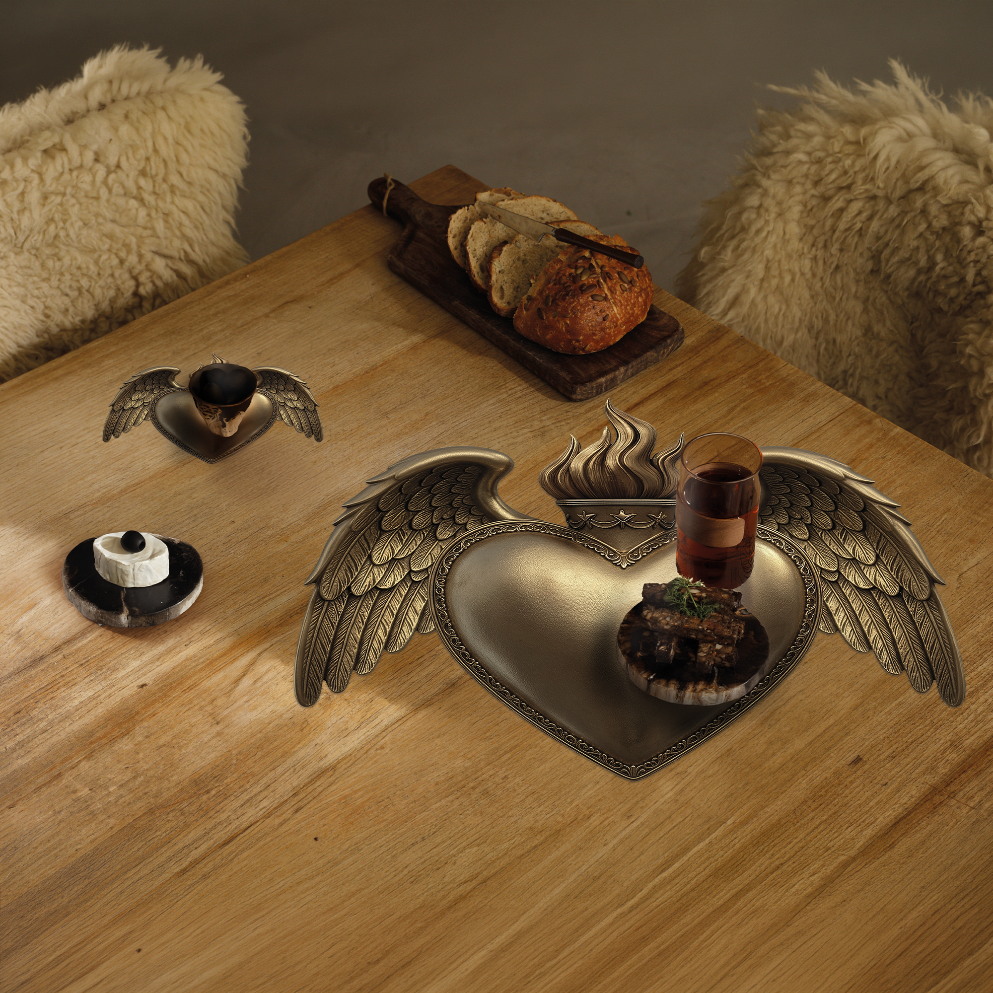 Set De Table Vinyle Metal Heart Wings