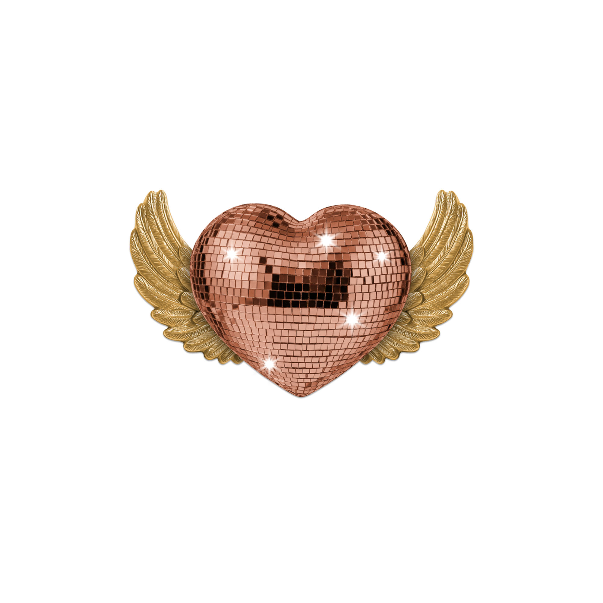 Lot de 6 dessous de verre Vinyle Disco Heart Wings