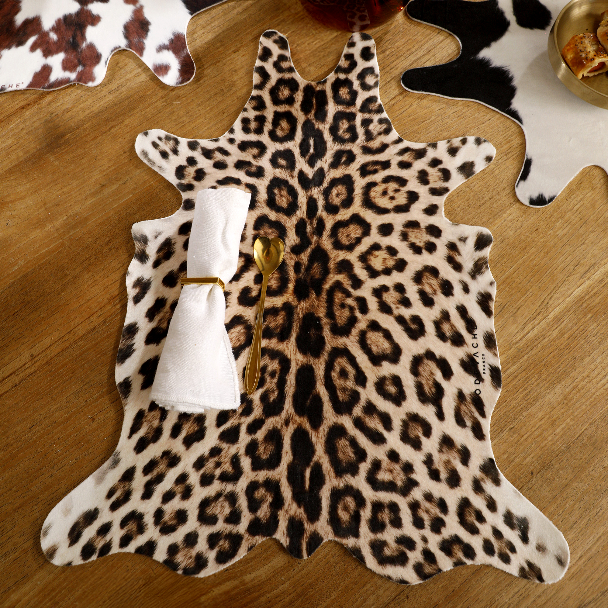 Set de table velours Leopard Peau