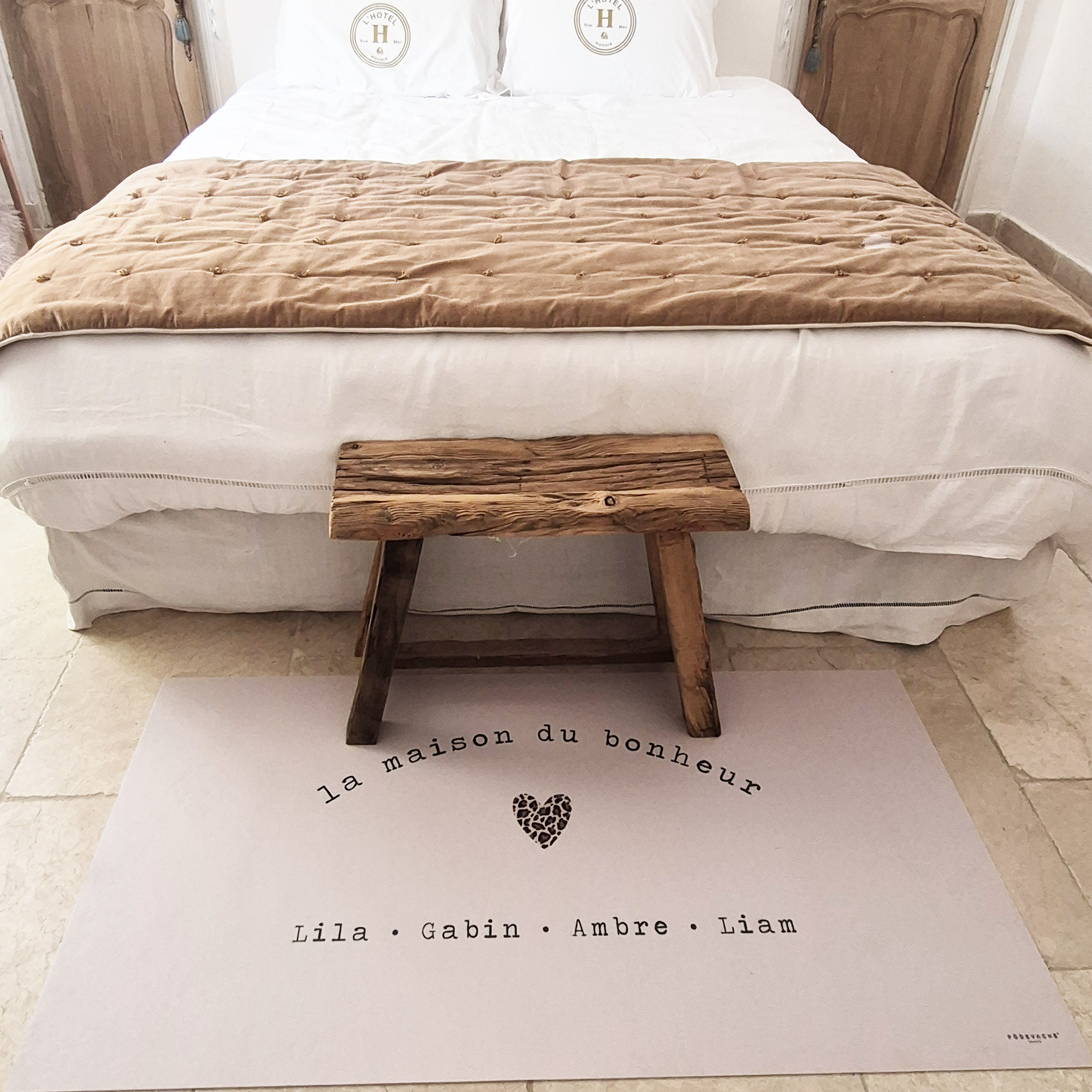 Tapis vinyle personnalisé Maison du Bonheur