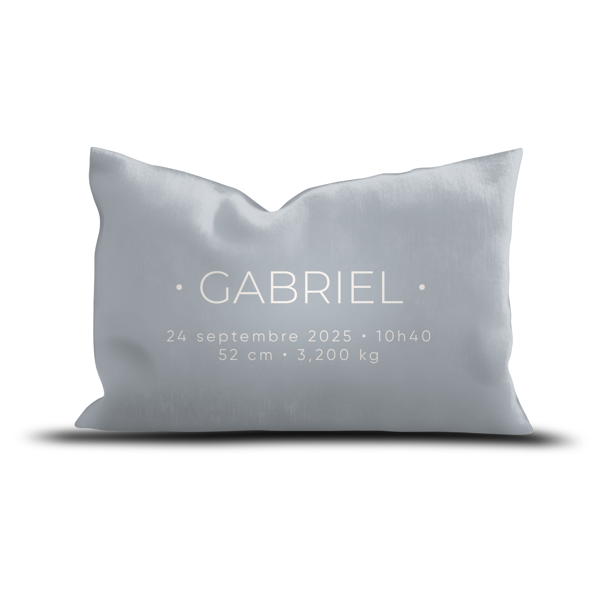 Coussin Velours Personnalisé Naissance Bleu