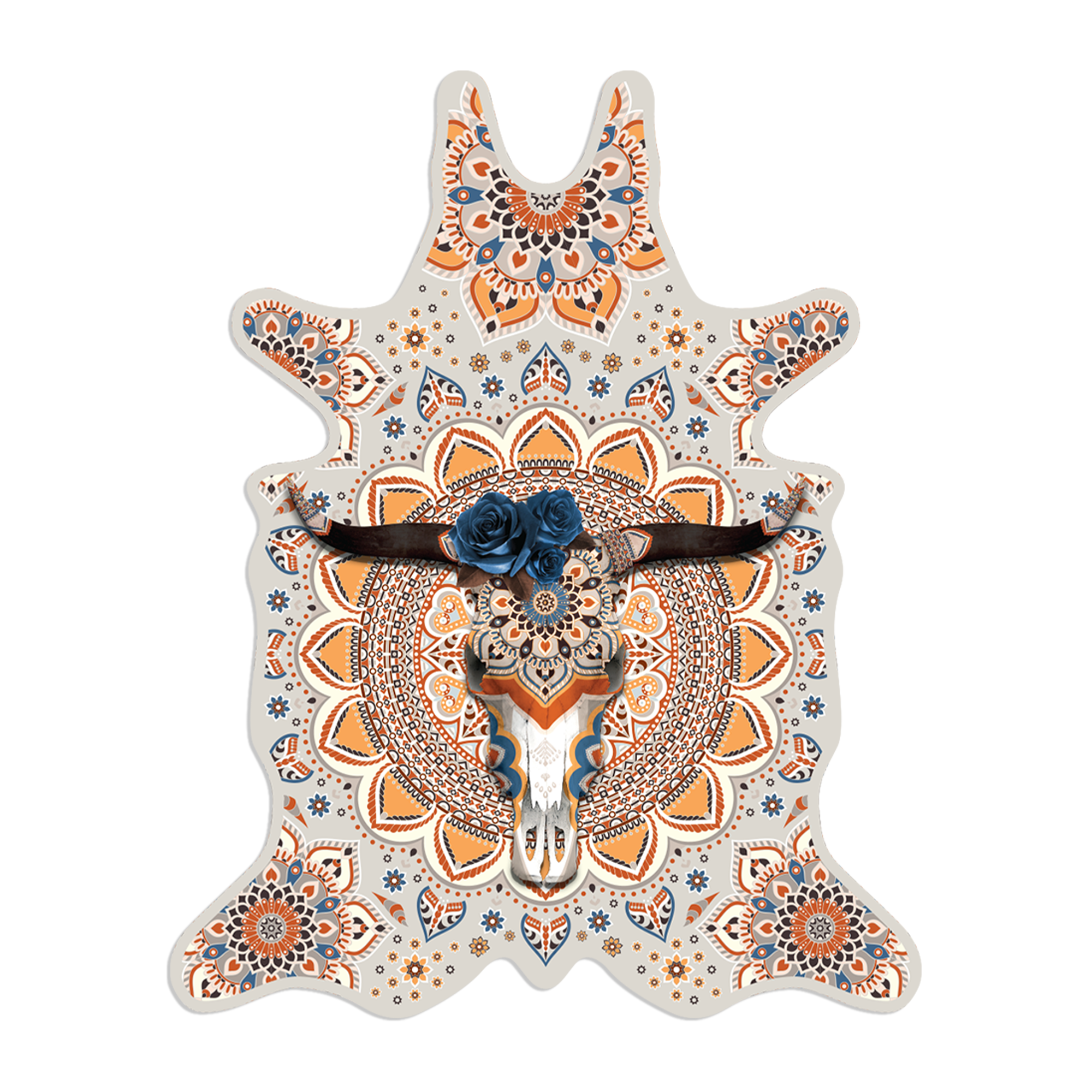 Tapis velours Bull Skull