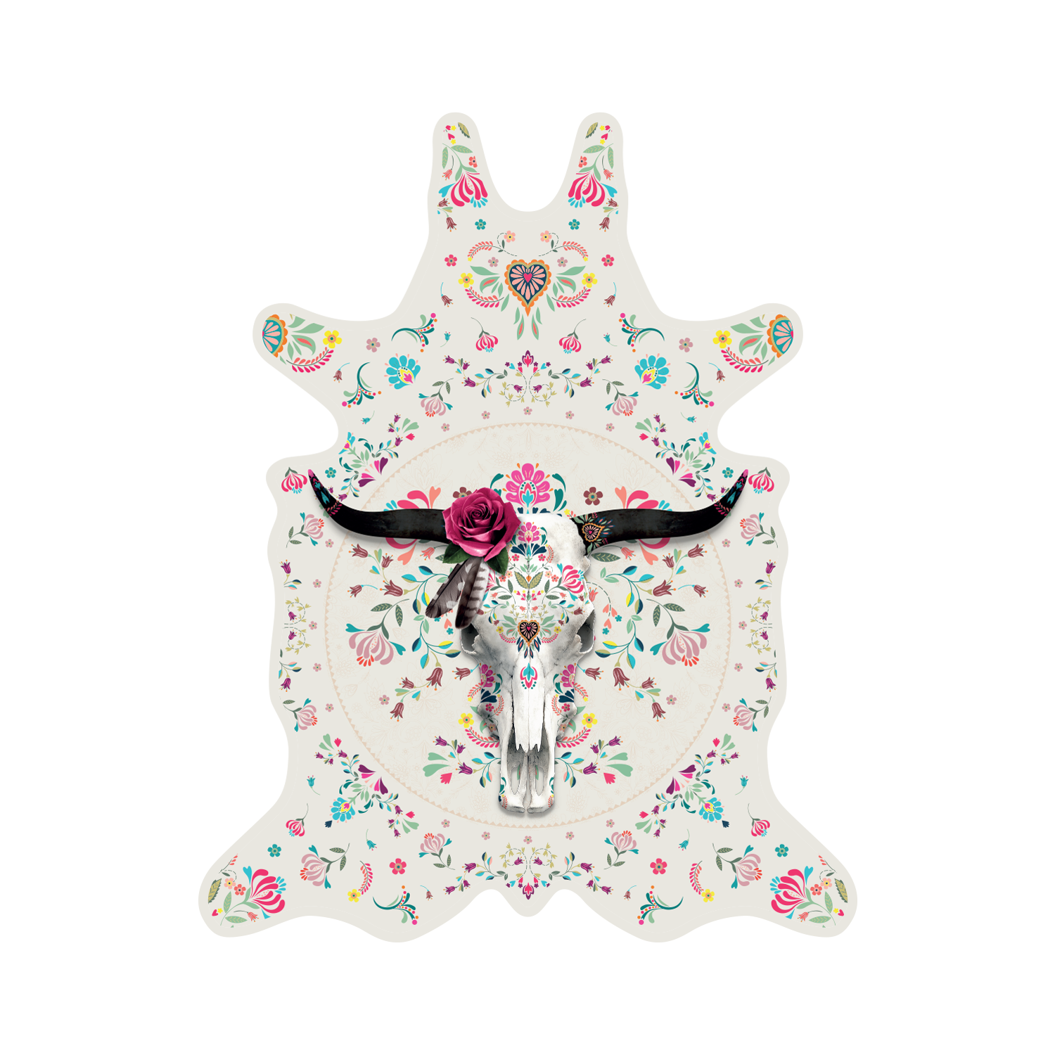 Set de table vinyle Bull Skull