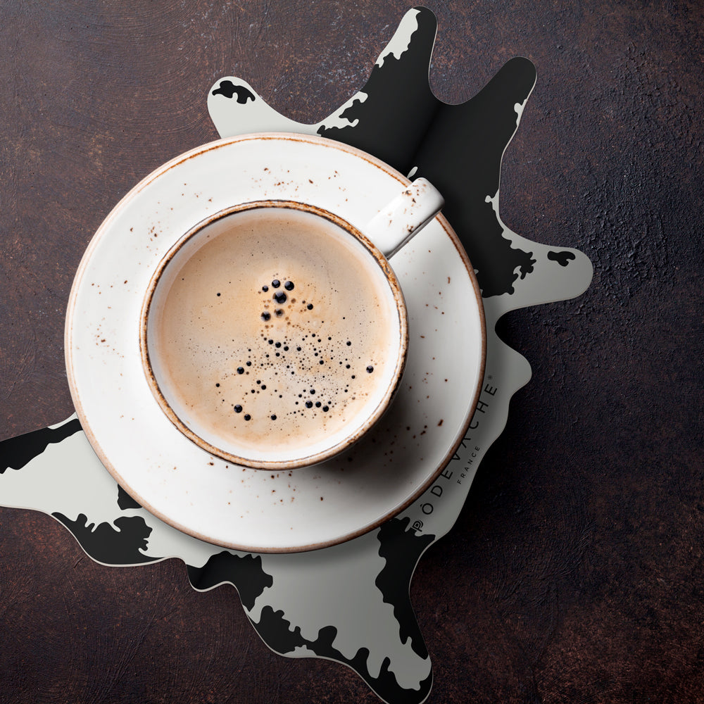 Lot de 6 dessous de verre vinyle Peau de vache