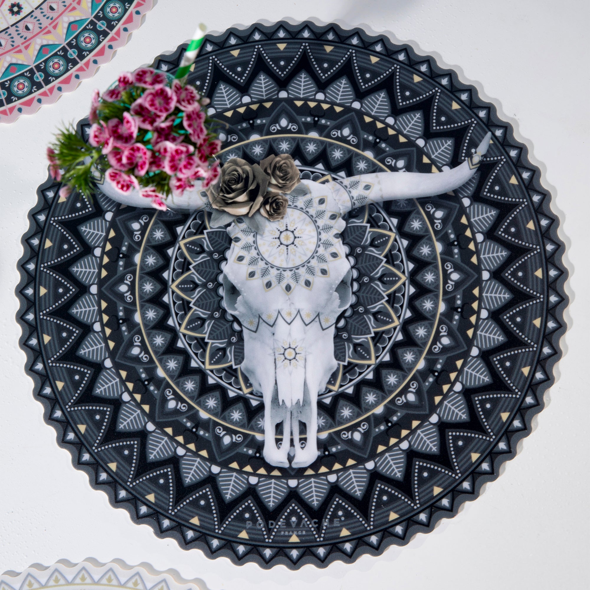 Set de table vinyle Bull Skull