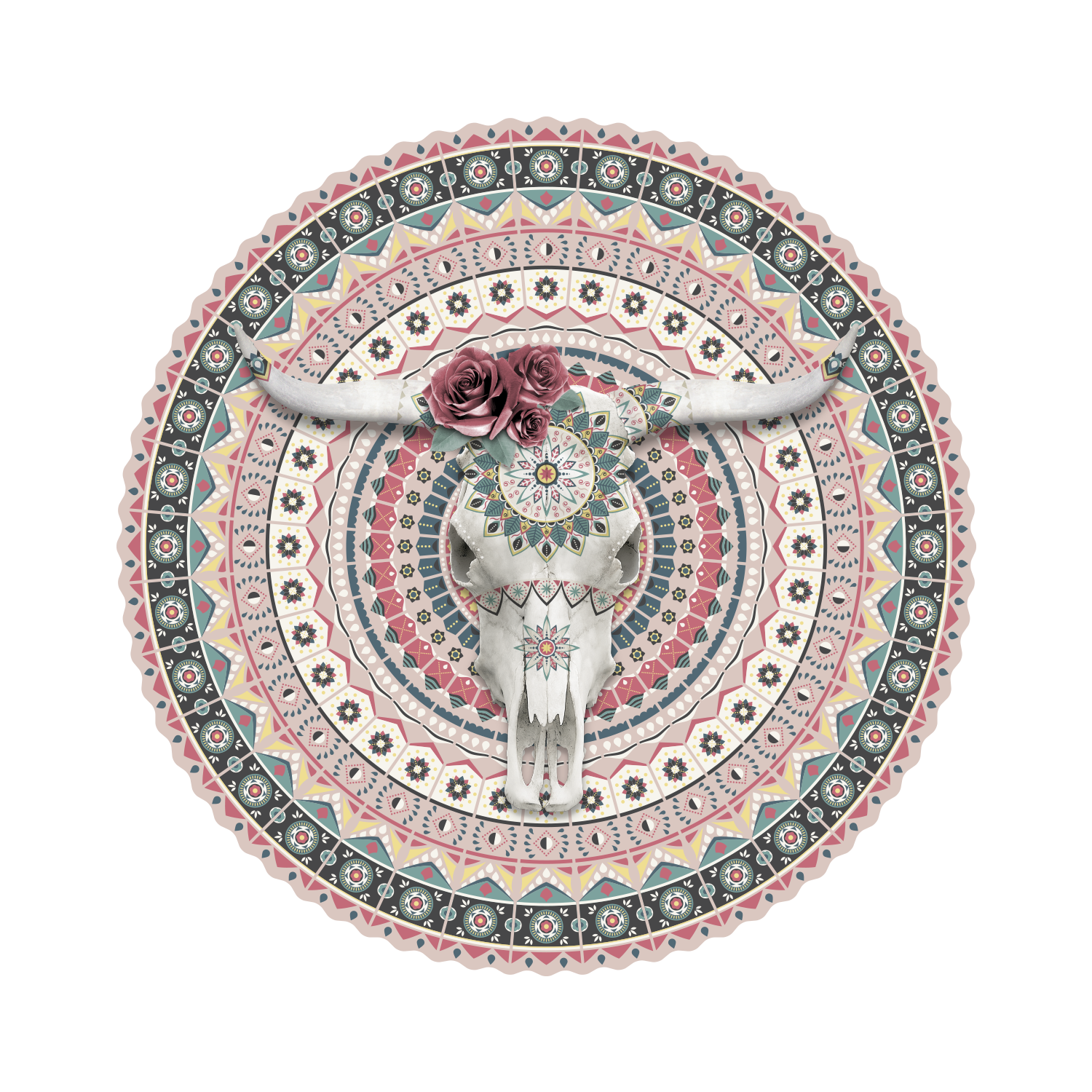 Set de table vinyle Bull Skull