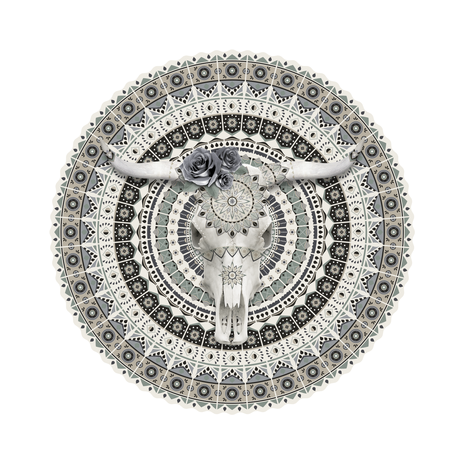 Set de table vinyle Bull Skull