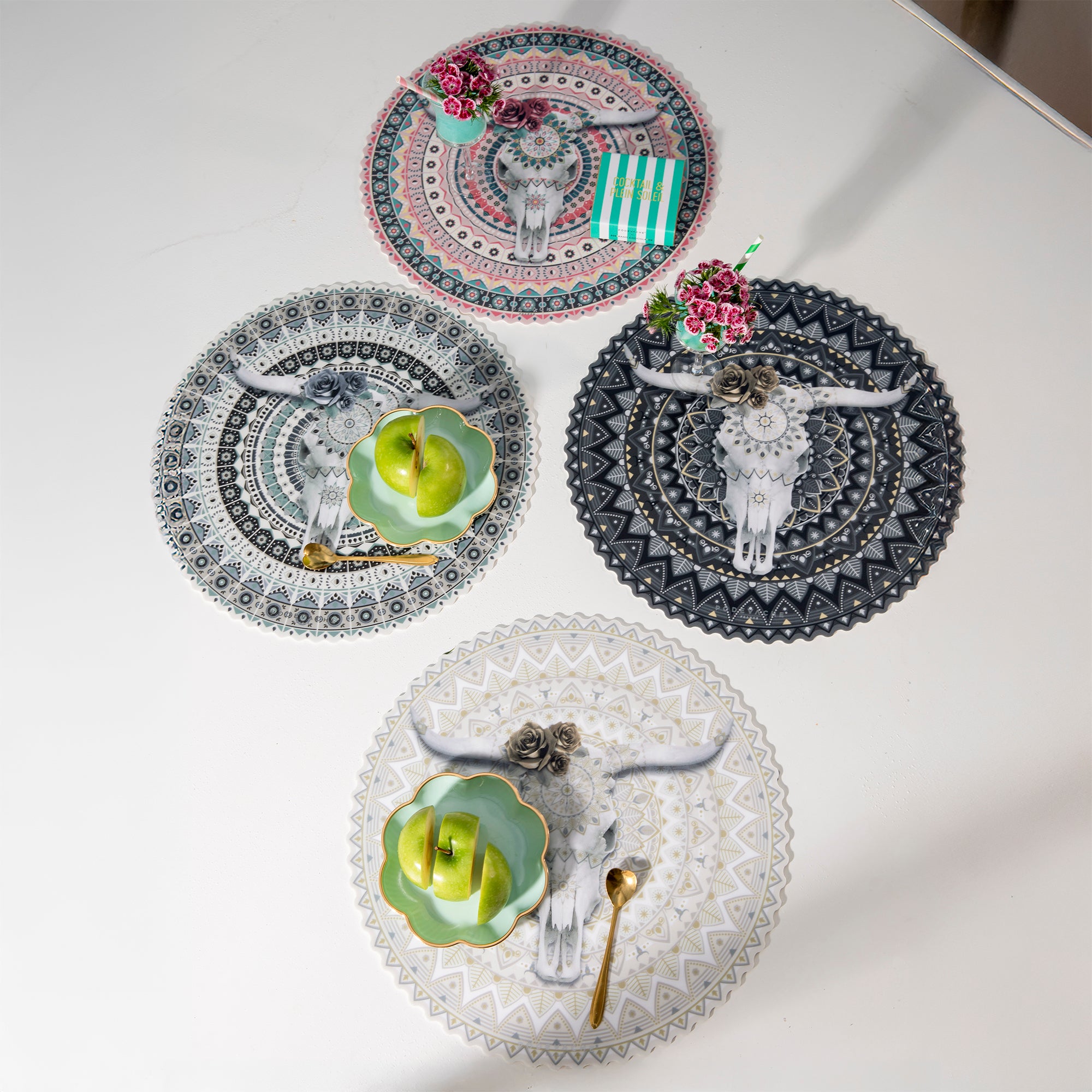 Set de table vinyle Bull Skull