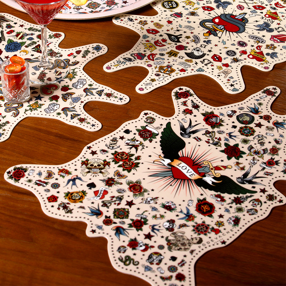 Set de table vinyle Tattoo - Forme Peau