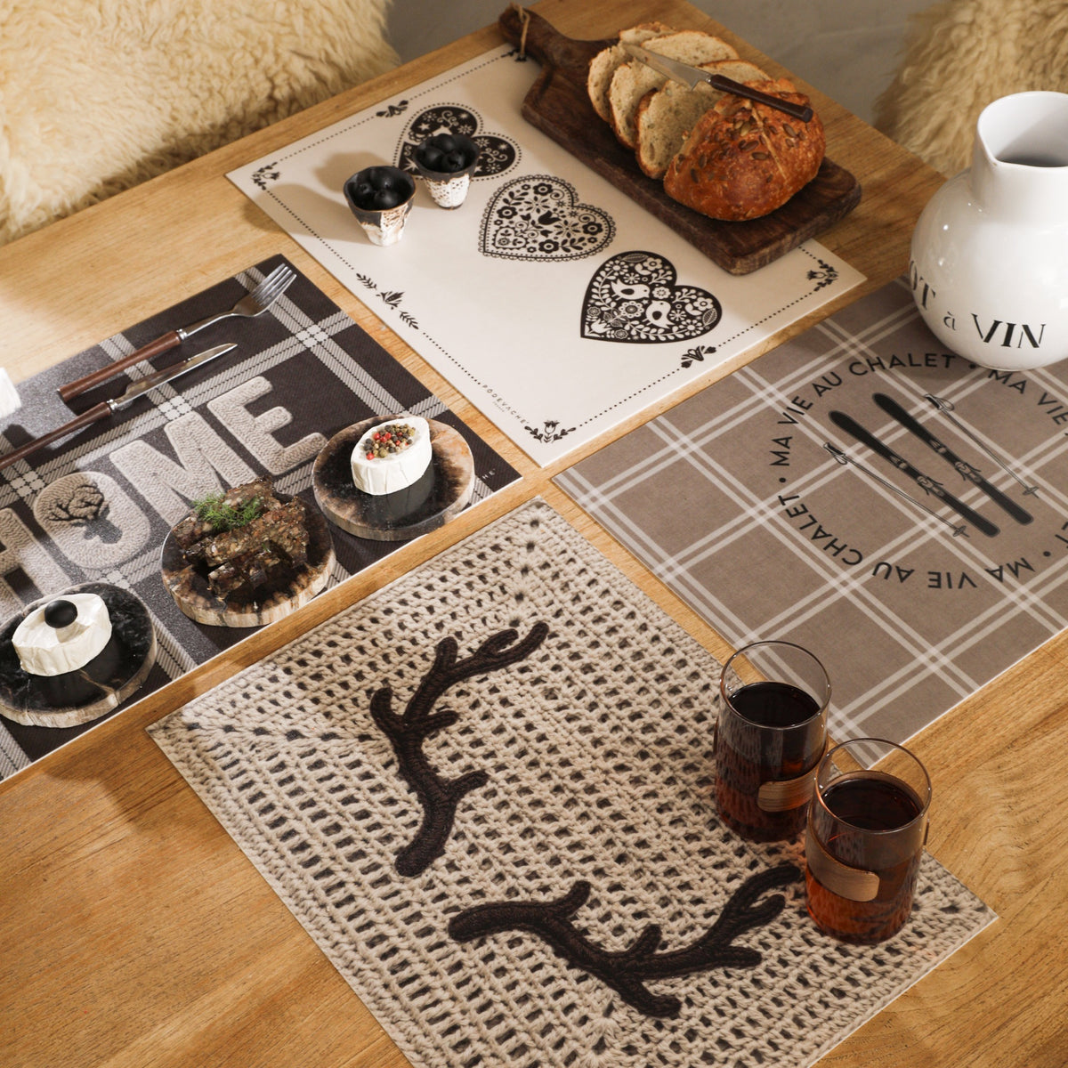 Sets de table vinyle esprit chalet