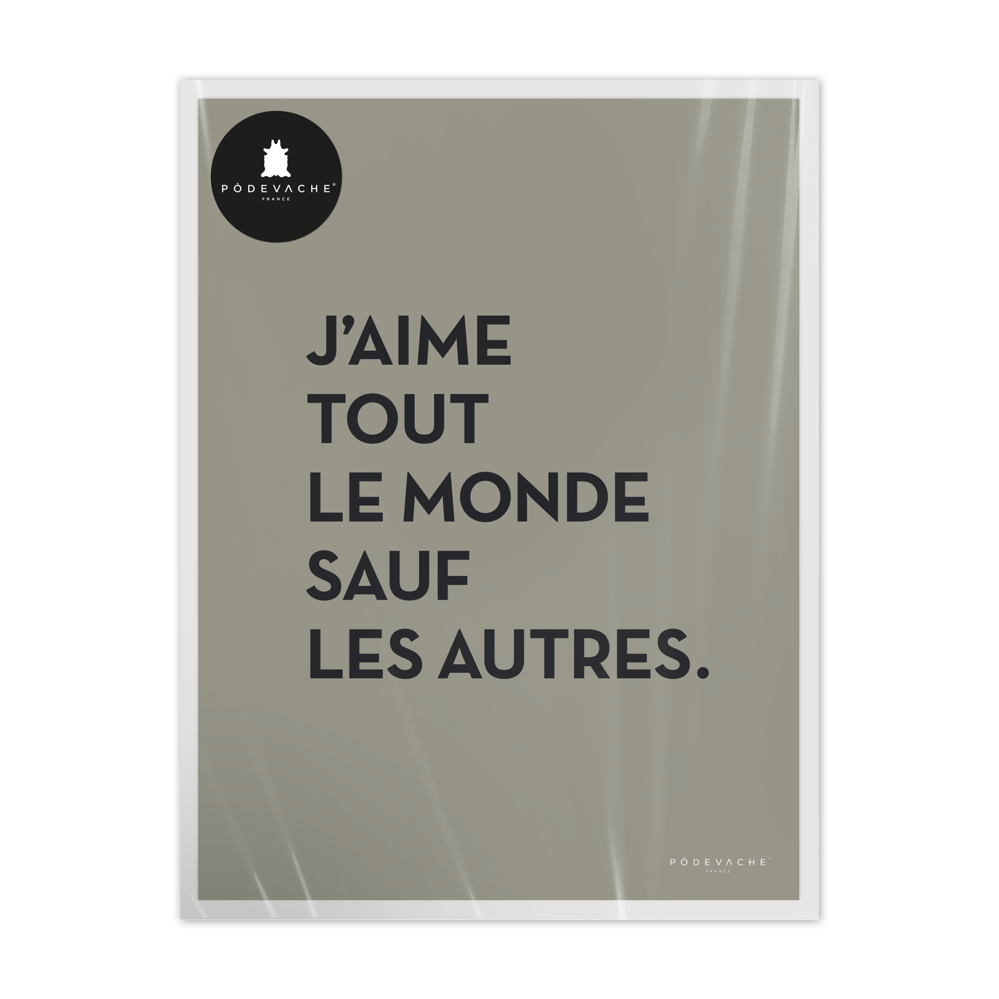 Affiche ou affiche encadrée J'aime tout le monde