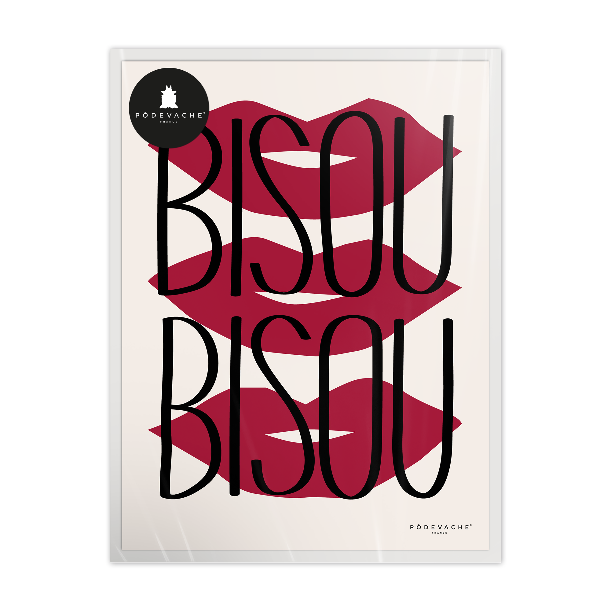 Affiche ou affiche encadrée Bisou Bisou