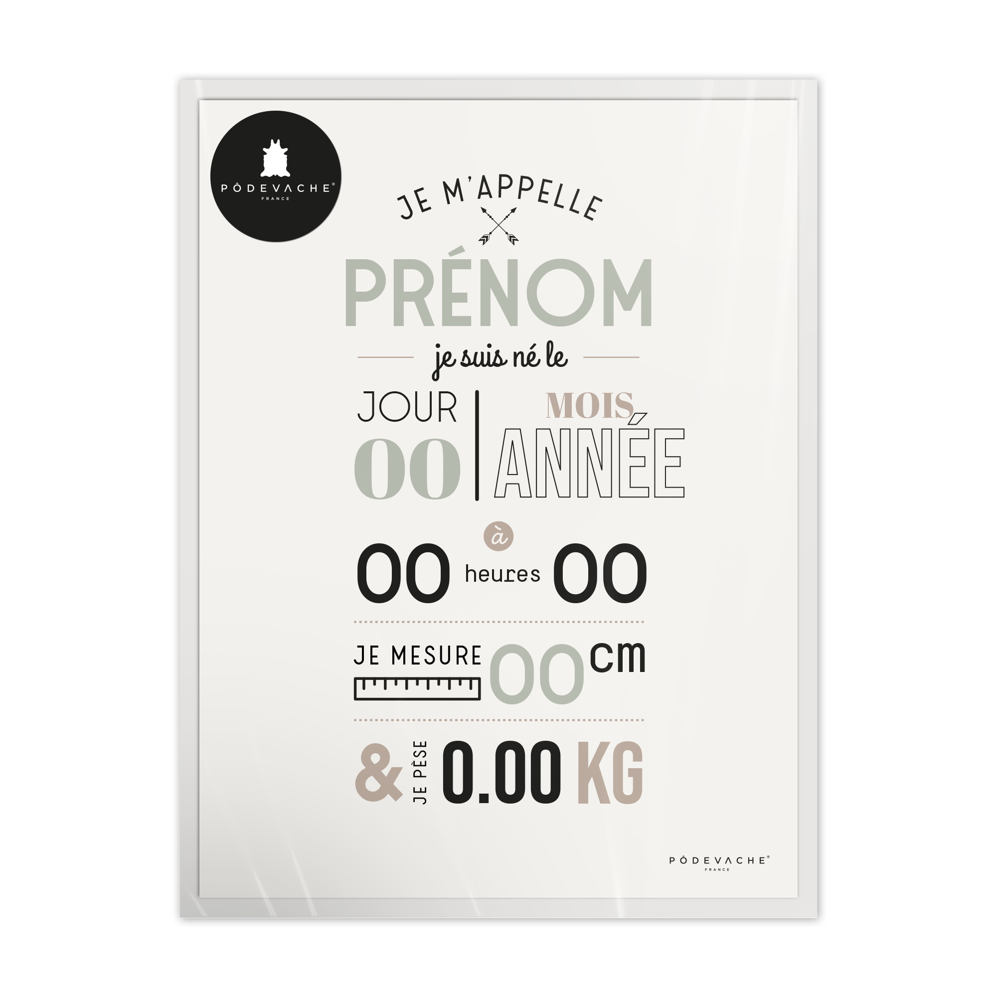 Affiche personnalisée Je M'appelle Boy