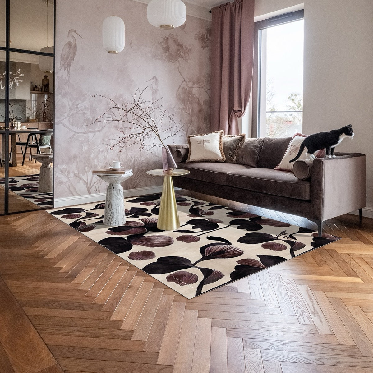 Tapis vinyle Pôdevache dans un salon
