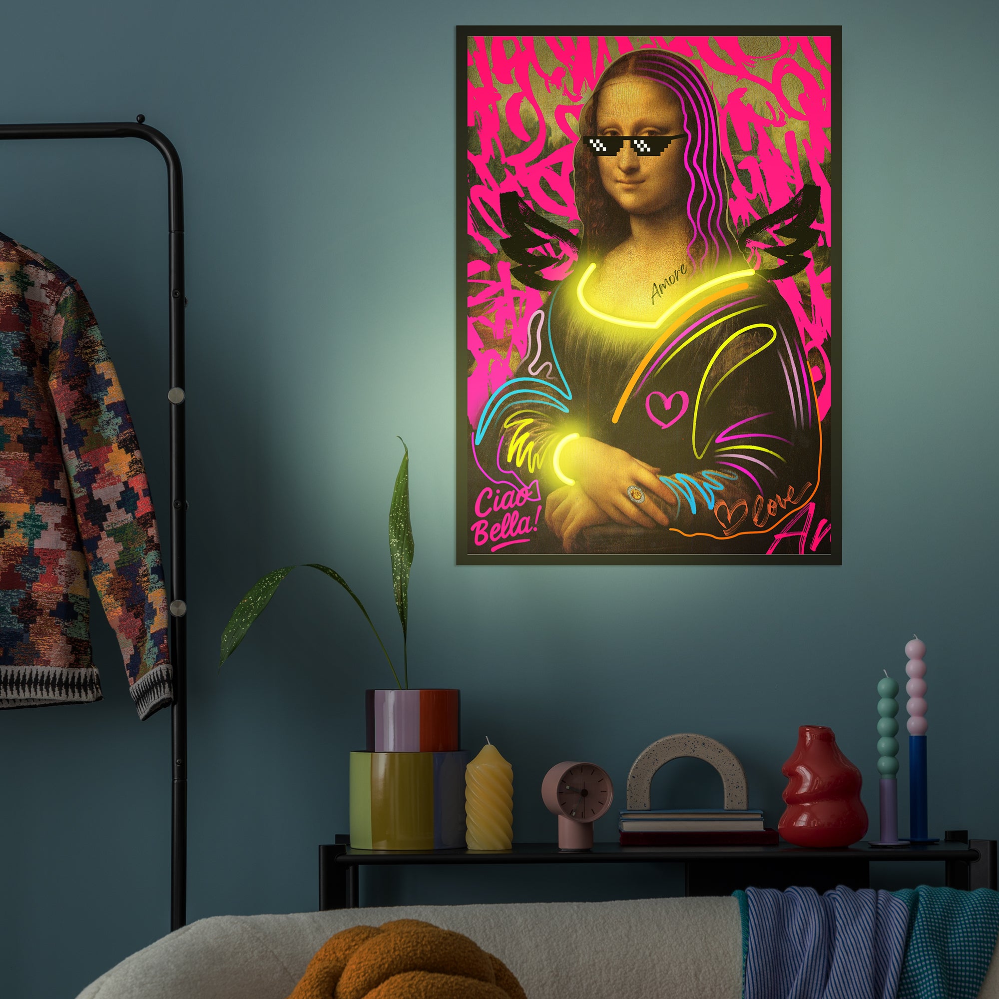 Tableau néon Joconde Bulle