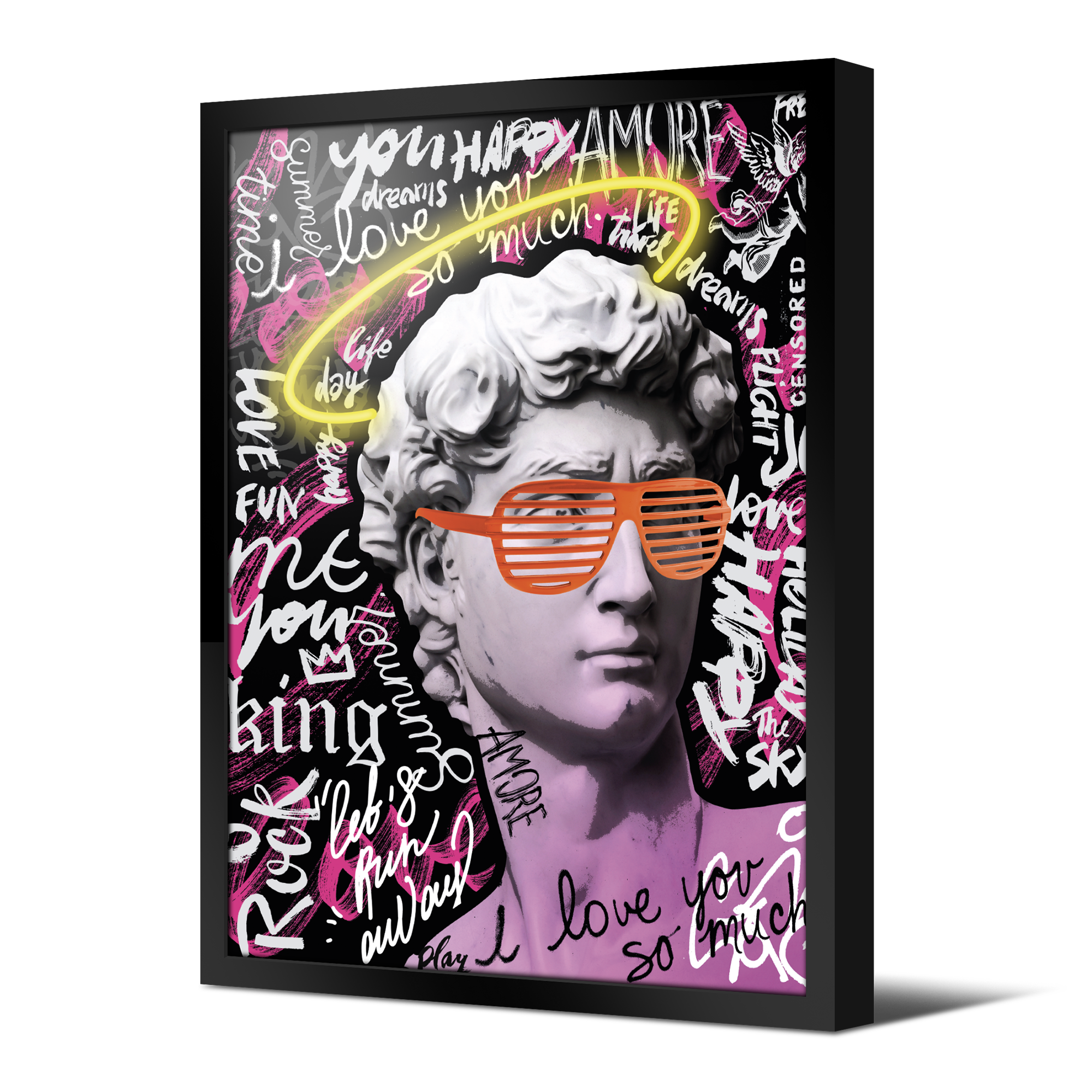 Tableau néon David Yellow