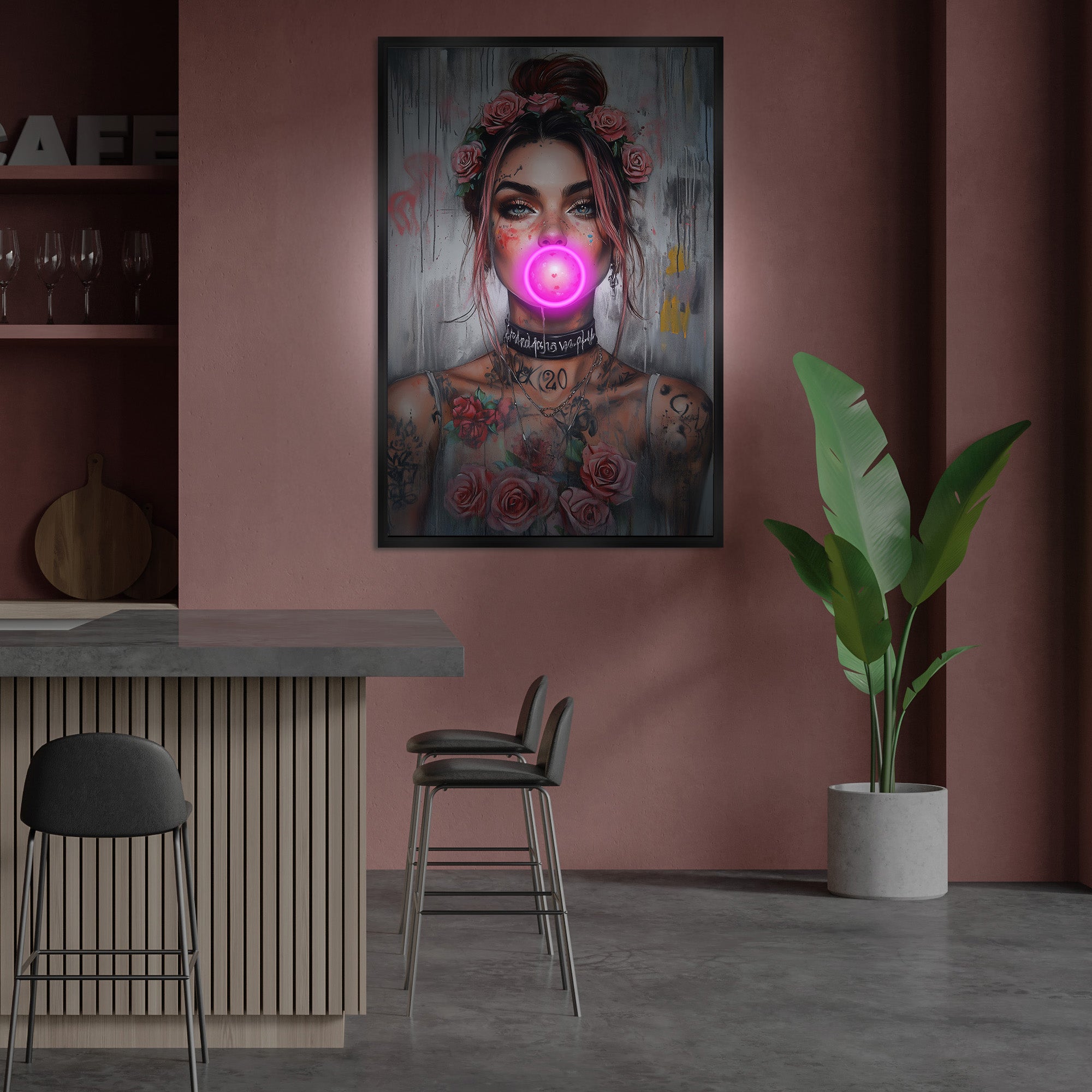 Tableau néon Pink Tattoo