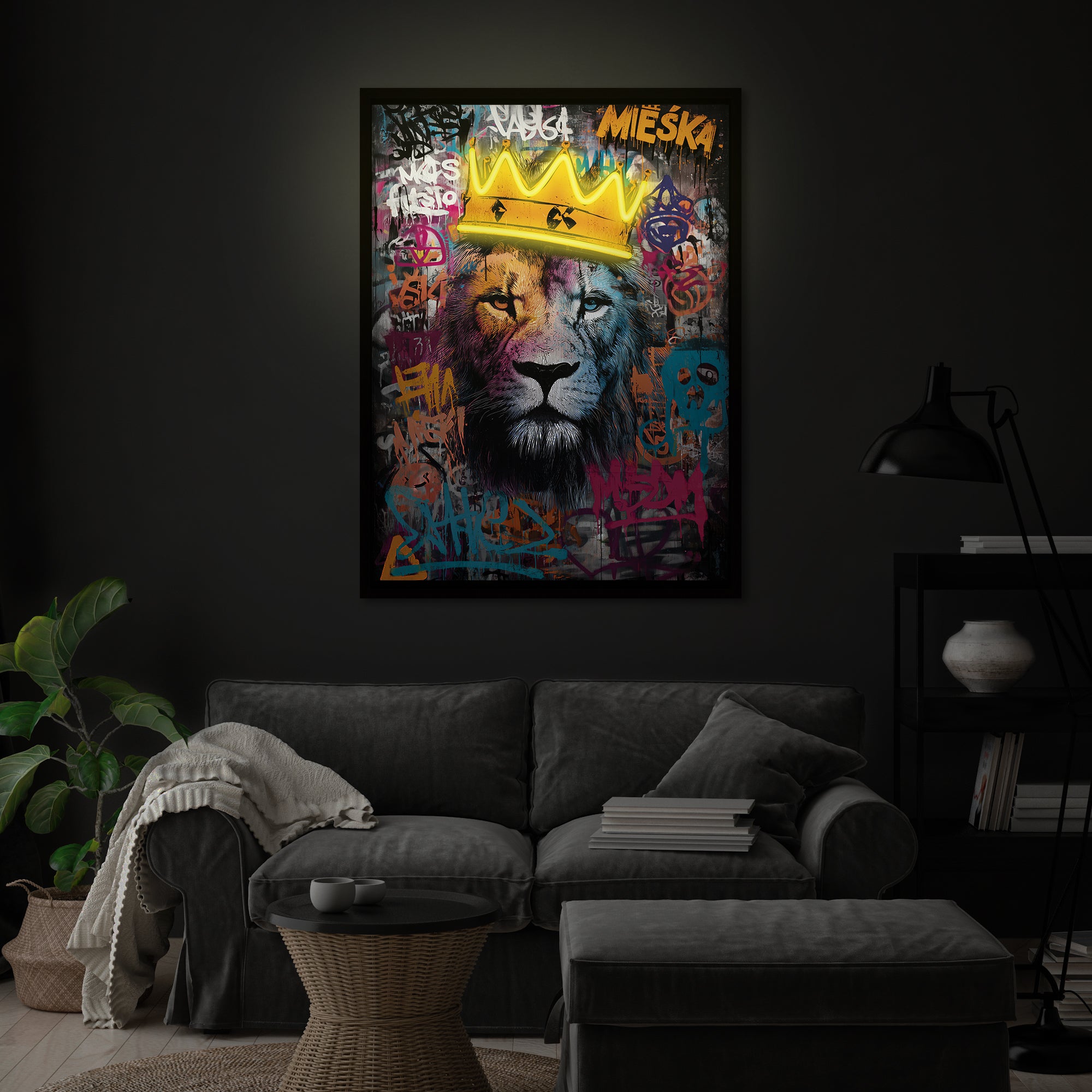 Tableau Néon Roi Lion