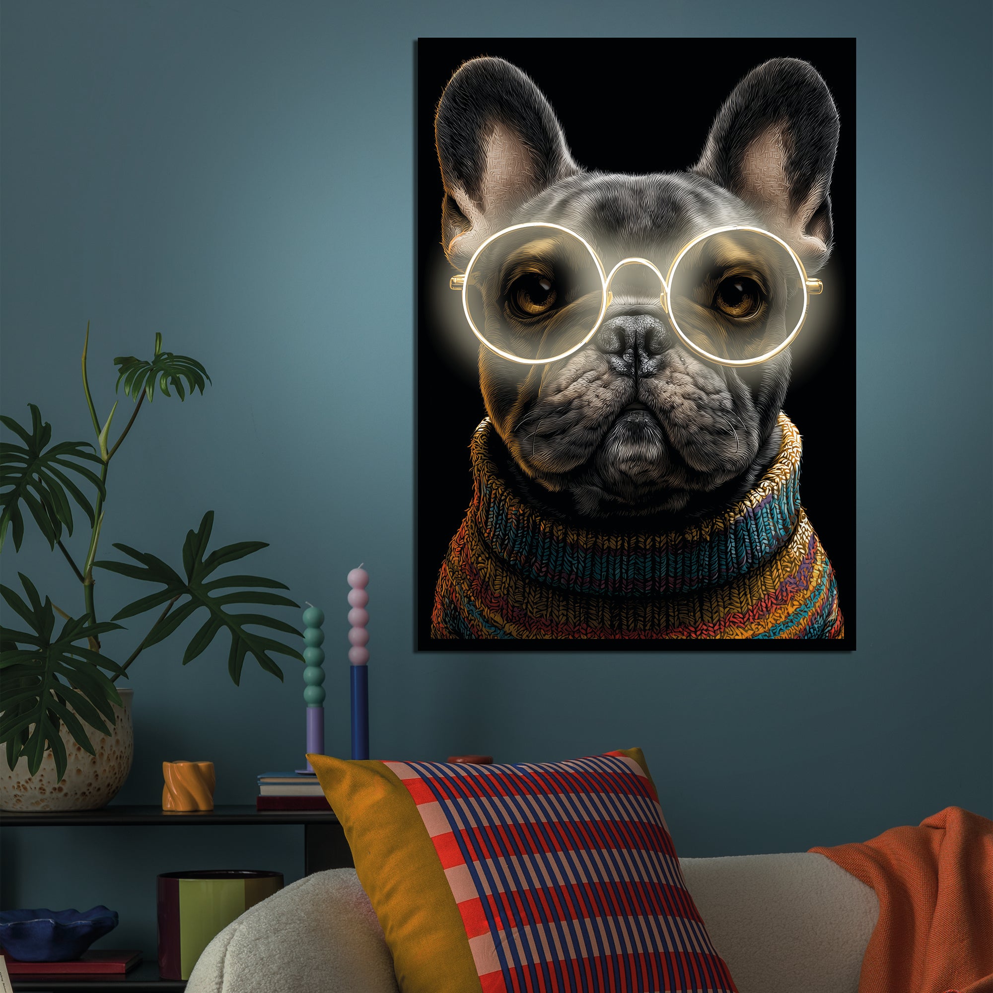 Tableau néon Bulldog