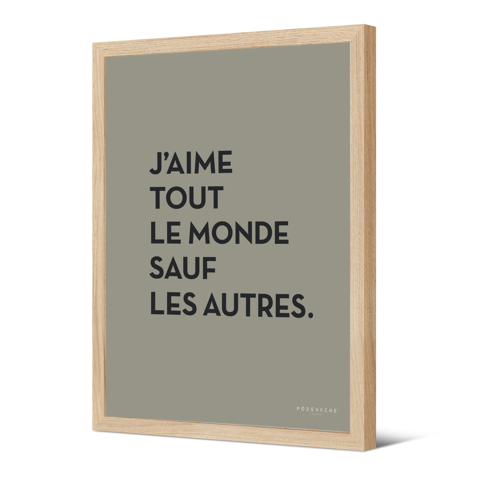 Affiche ou affiche encadrée J'aime tout le monde