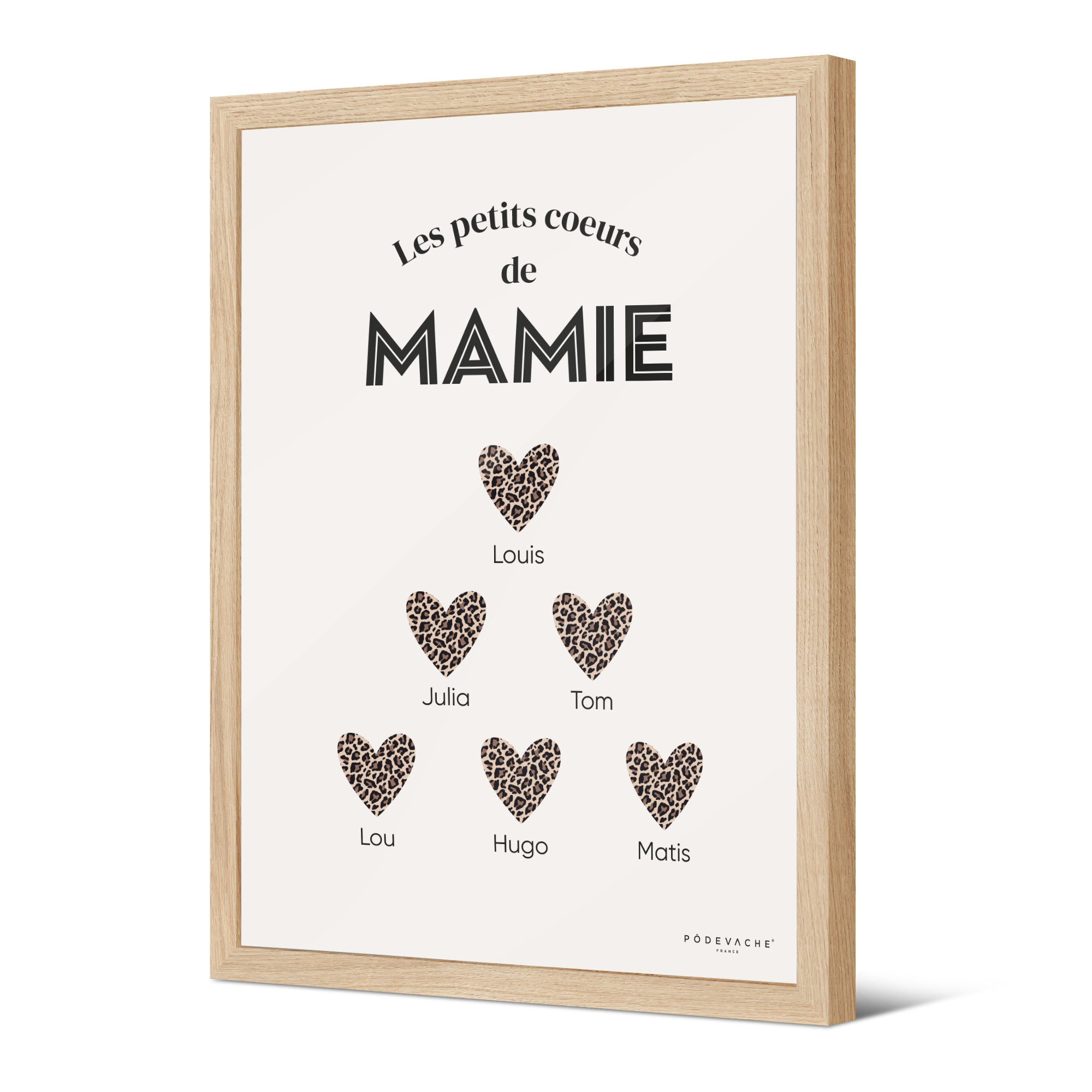 Affiche encadrée personnalisée Petits Coeurs