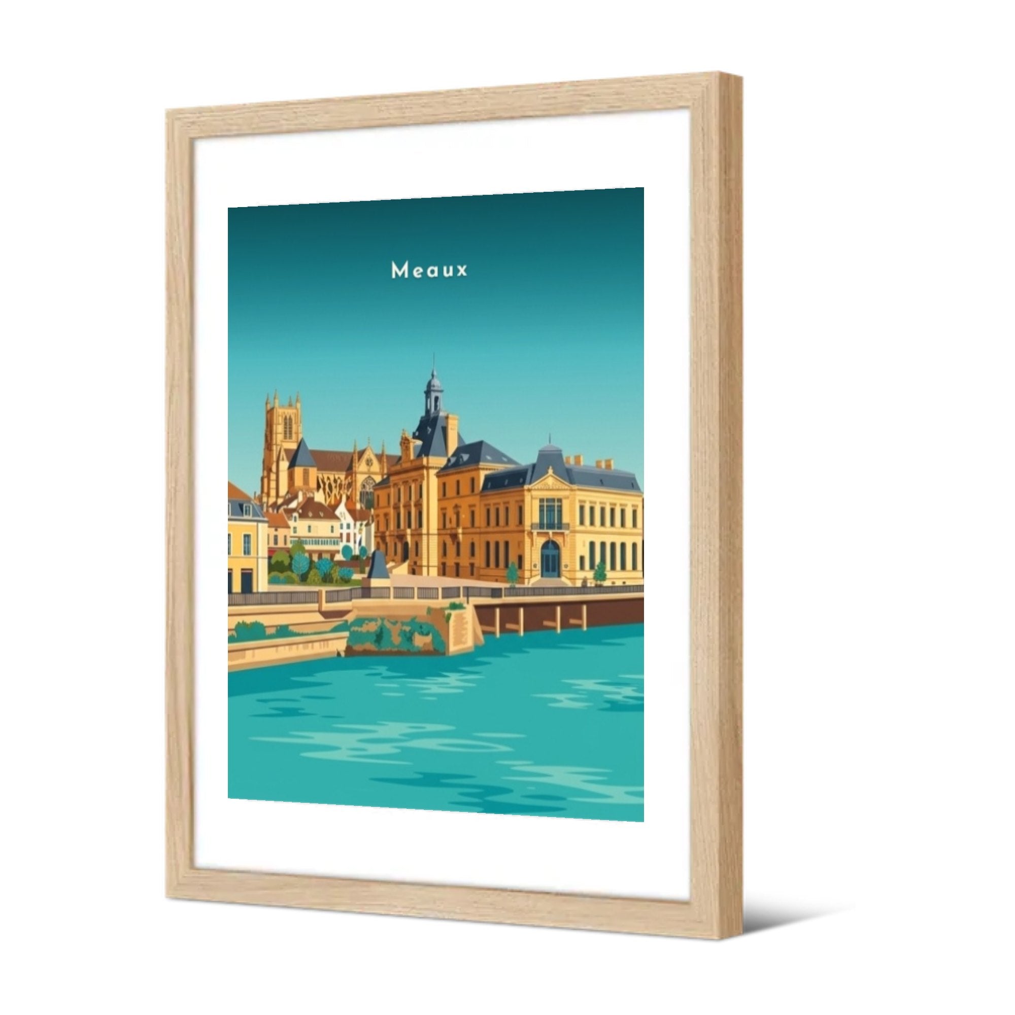 Hôtel de Ville et cathédrale Saint-Étienne — Pôdevache, encadrée, vue de trois quarts