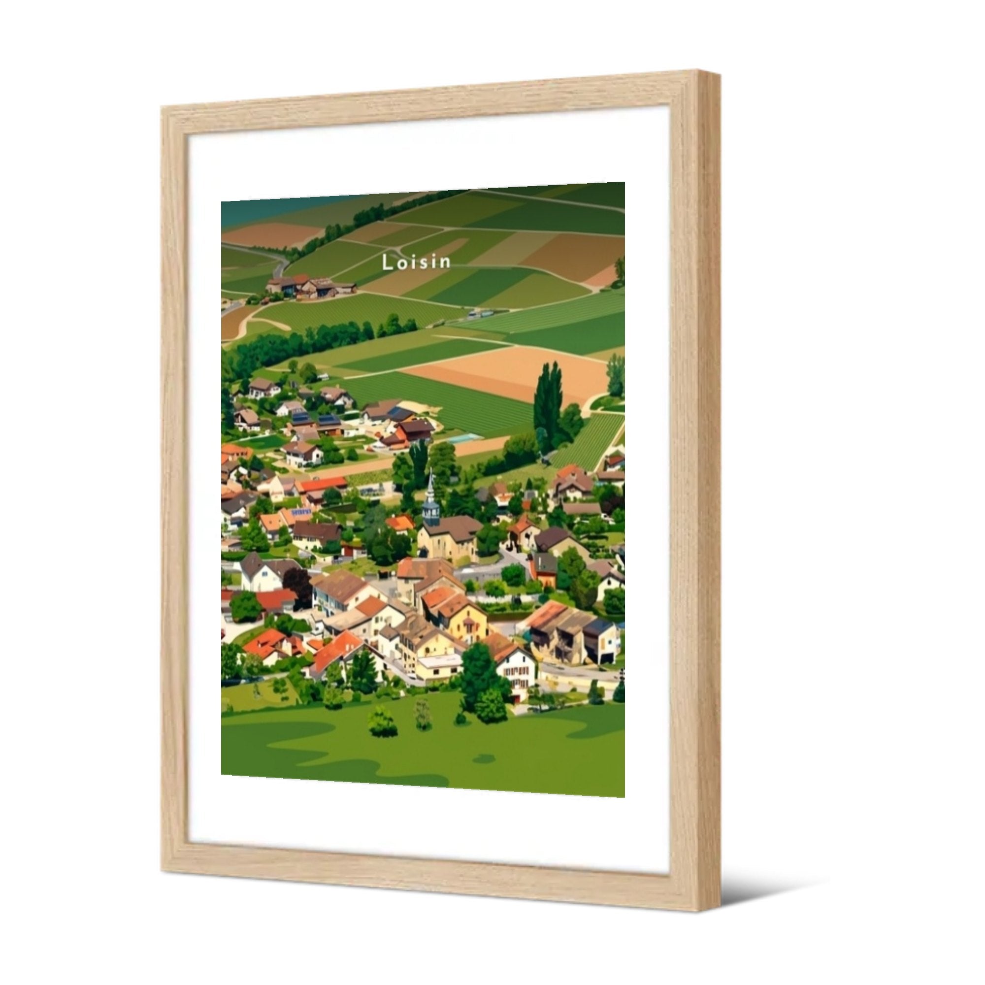 Le village et l'église Saint-Affre — Pôdevache, encadrée, vue de trois quarts