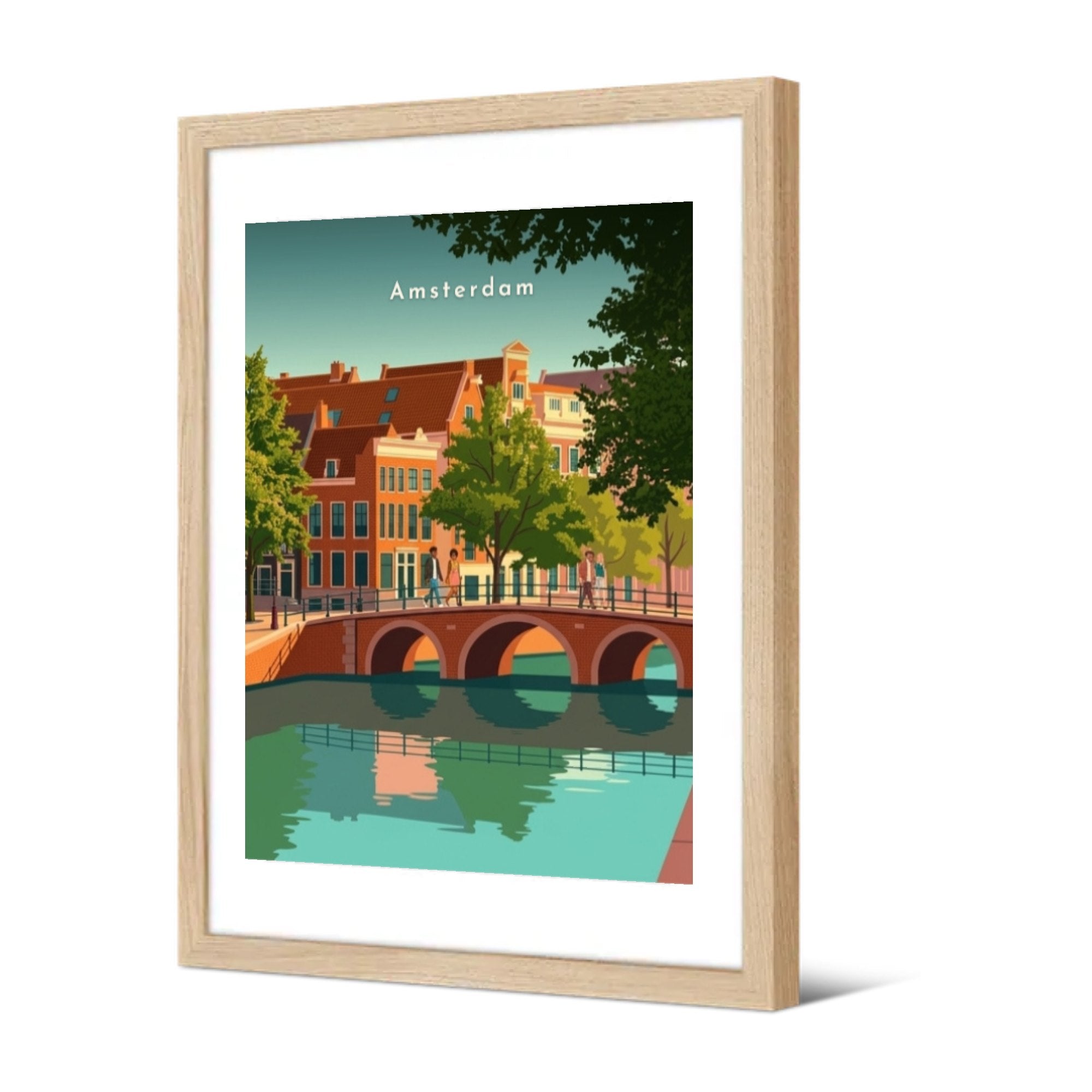 Pont sur le canal — Pôdevache, encadrée, vue de trois quarts