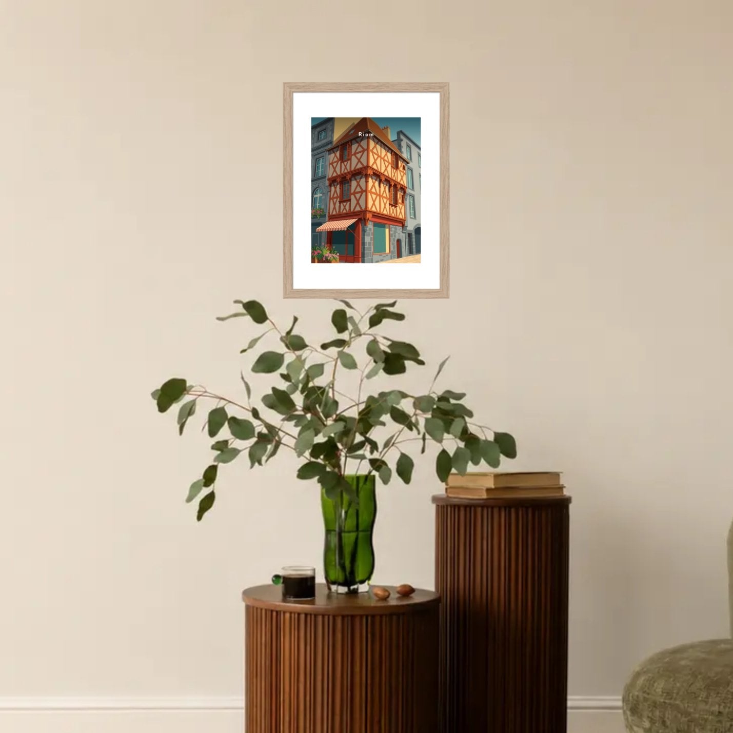 Maison à pans de bois — Pôdevache, en situation sur un mur