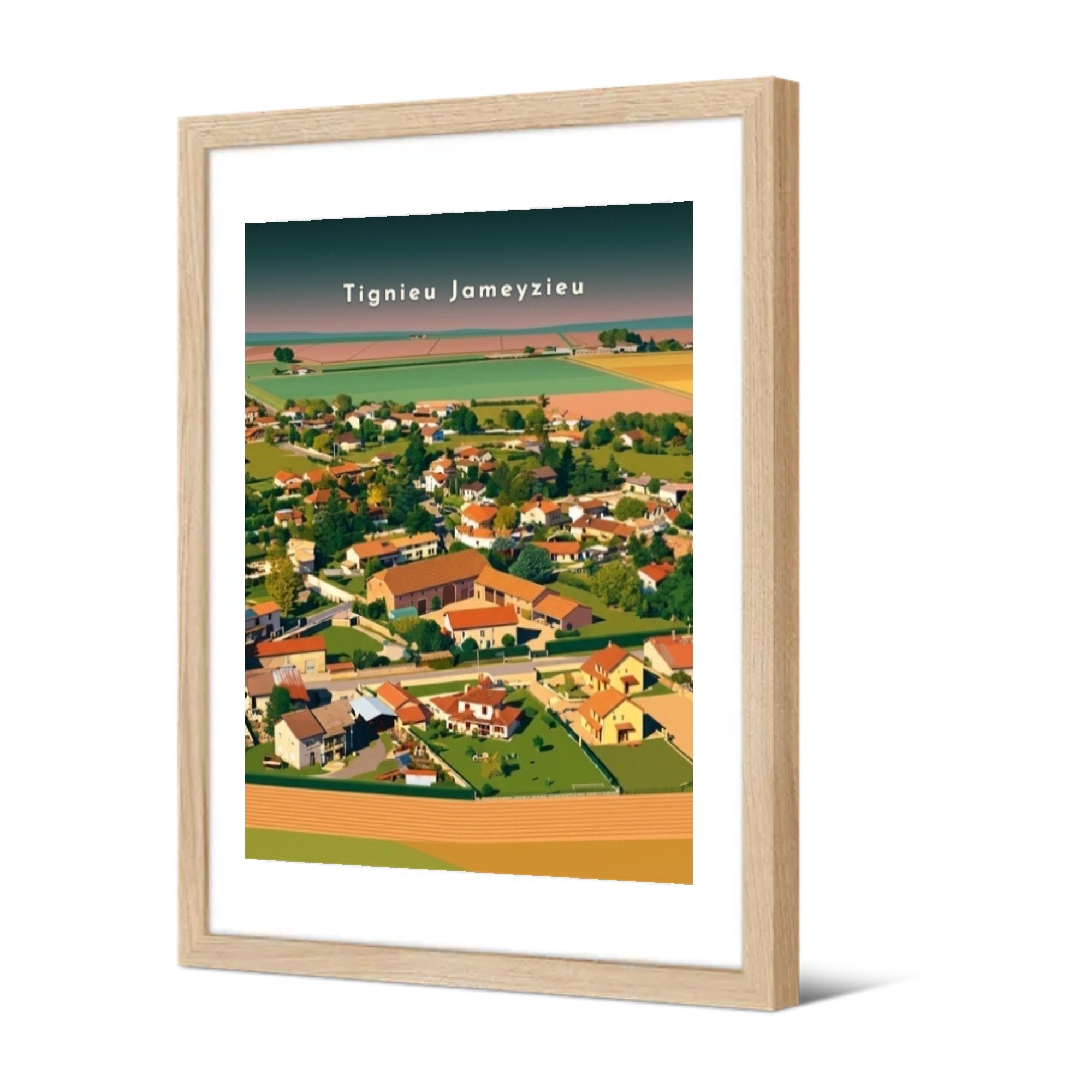 Vue aérienne sur le village — Pôdevache, encadrée, vue de trois quarts