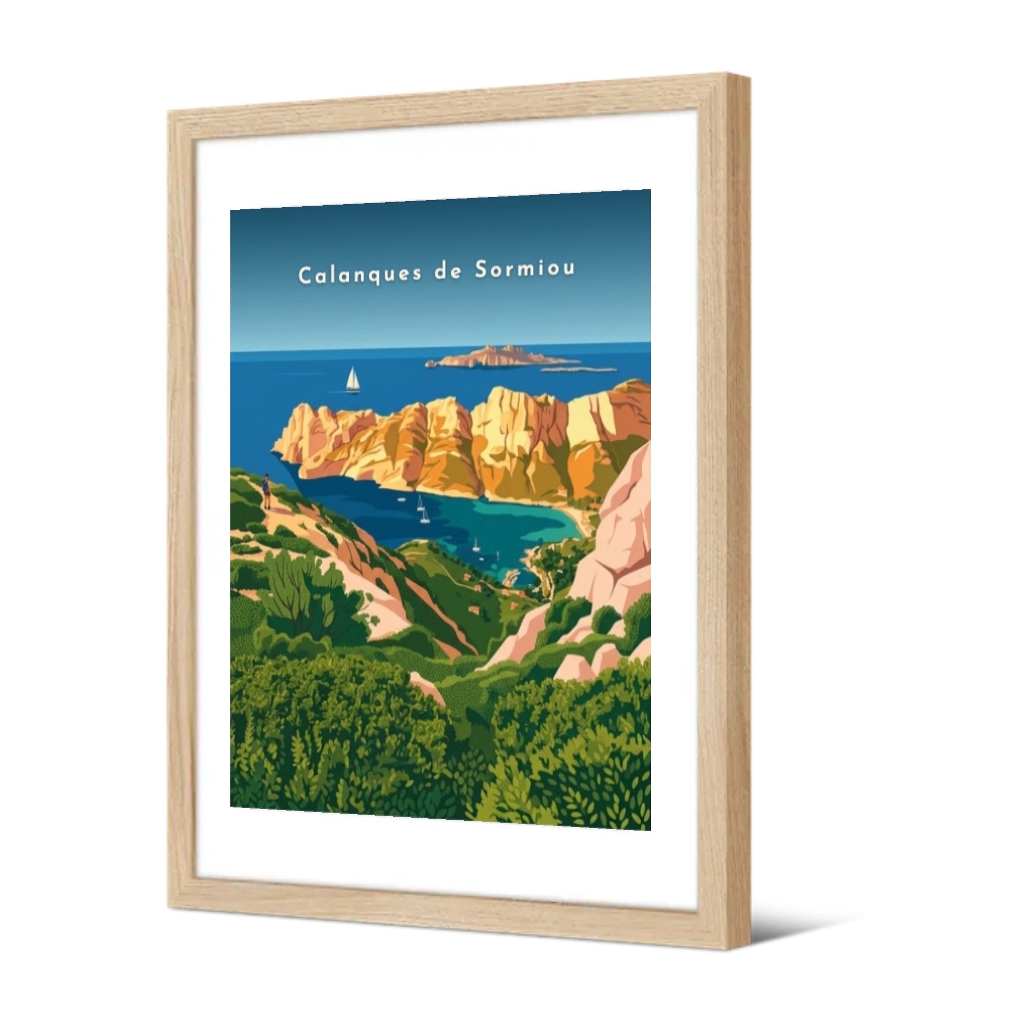 Calanques de Sormiou — Pôdevache, encadrée, vue de trois quarts