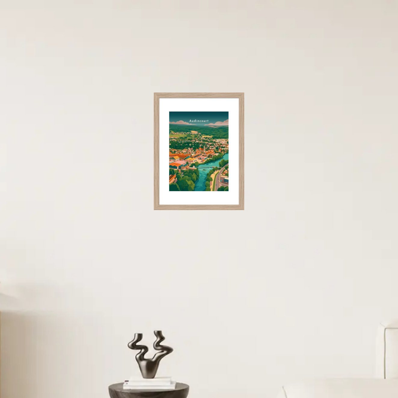 Vue sur le Doubs — Pôdevache, en situation sur un mur