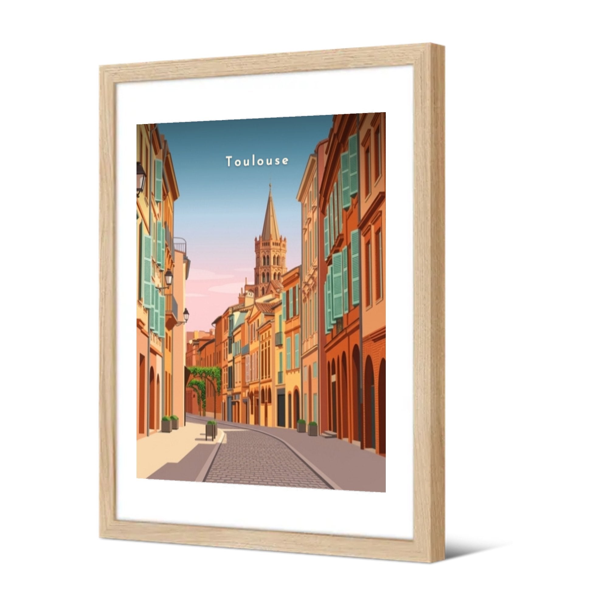 Perspective pavée de la rue du Taur — Pôdevache, encadrée, vue de trois quarts