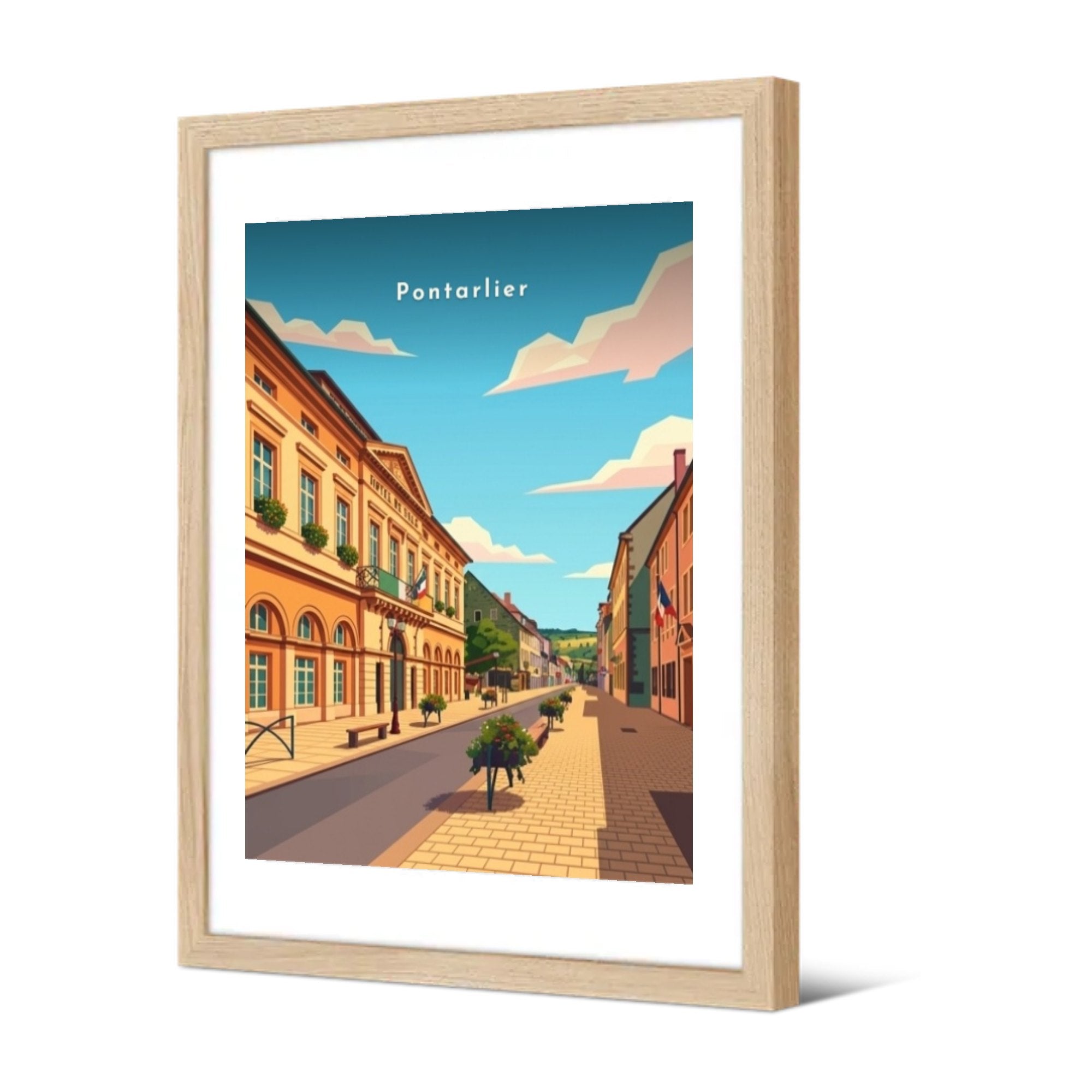 L'Hôtel de ville — Pôdevache, encadrée, vue de trois quarts