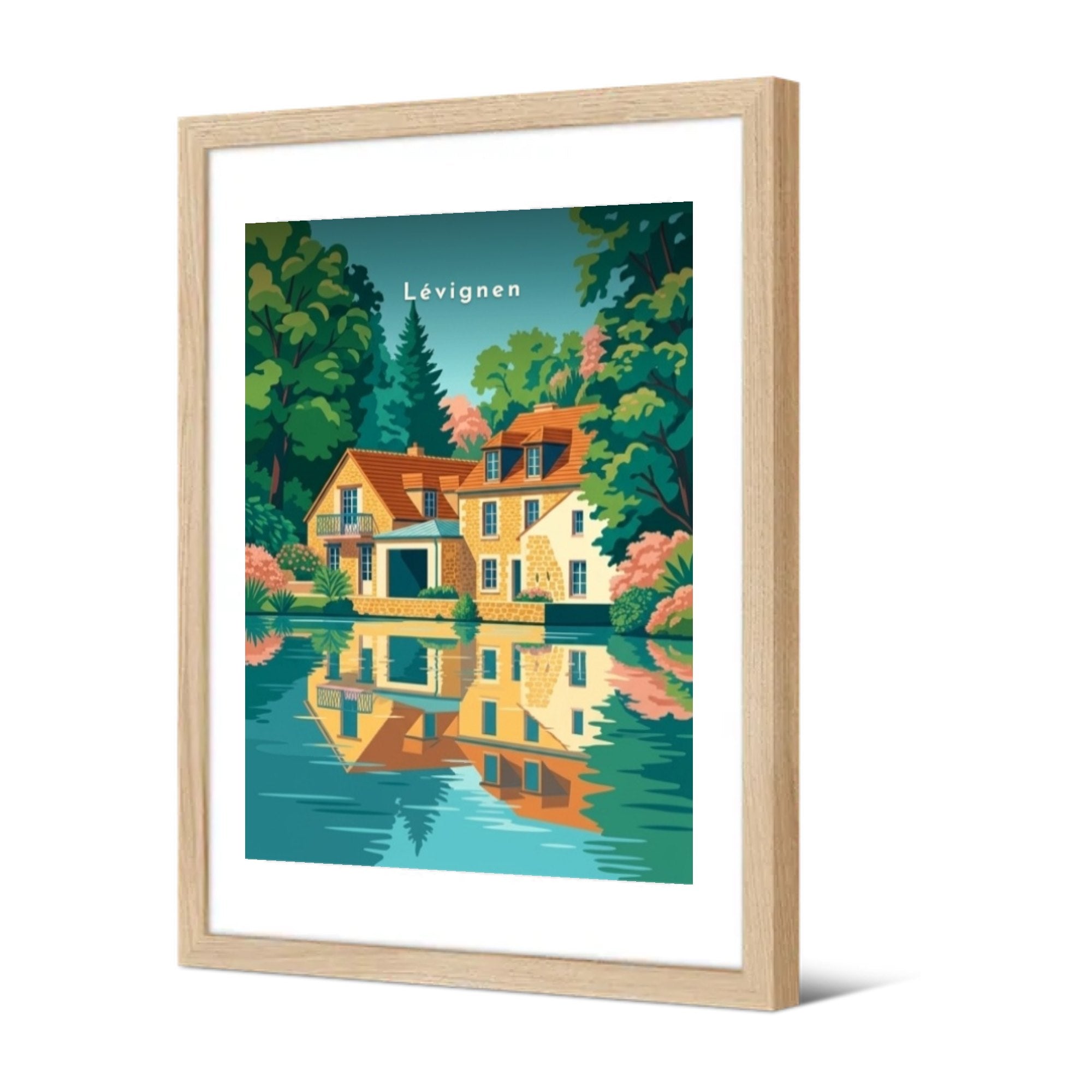 Maison au bord de l'eau — Pôdevache, encadrée, vue de trois quarts